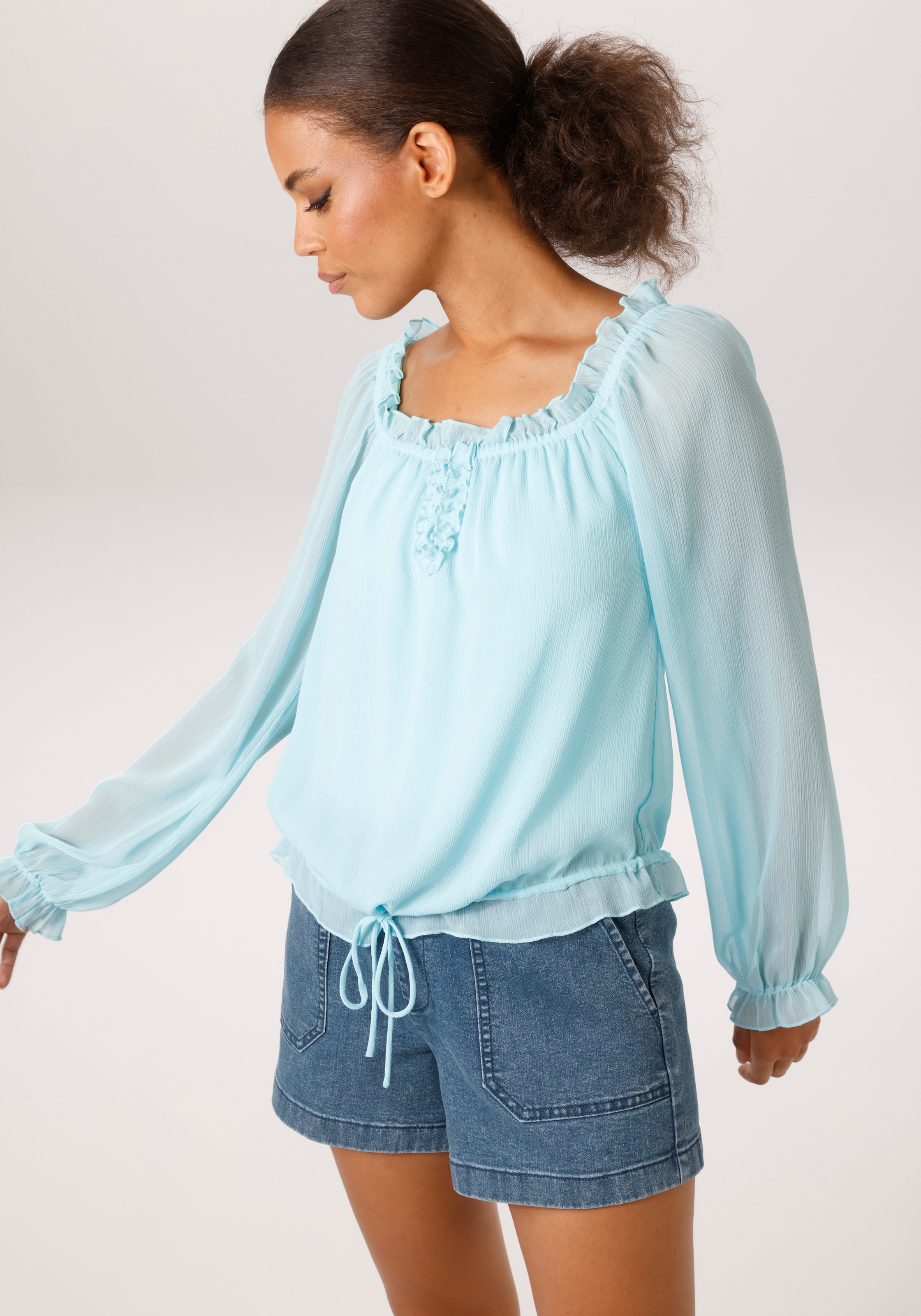 Aniston CASUAL Short  in trendiger Used-Waschung - NEUE KOLLEKTION