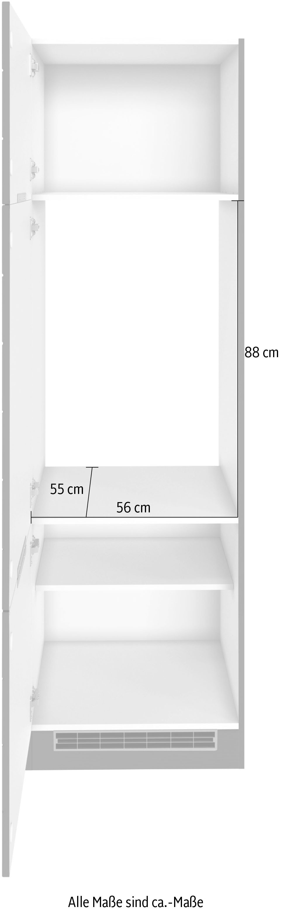 KOCHSTATION Armoire réfrigérée encastrable »KS-Luhe« 60 cm de large, façades MDF de haute qualité avec liseré horizontal