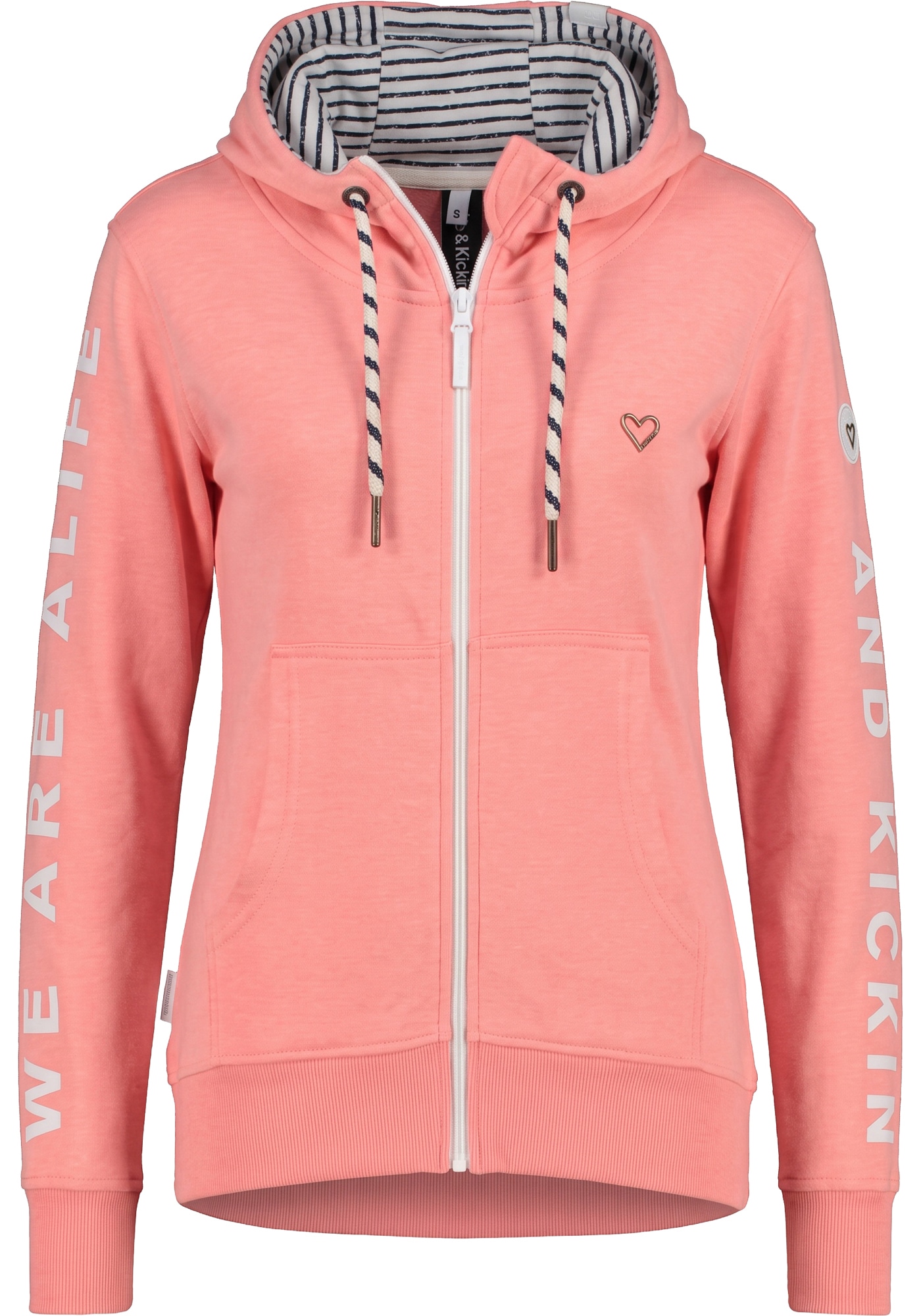 Alife & Kickin Sweatjacke »JessyAK A« leichte Kapuzensweatjackemit Logo-Schriftzug auf den Ärmeln