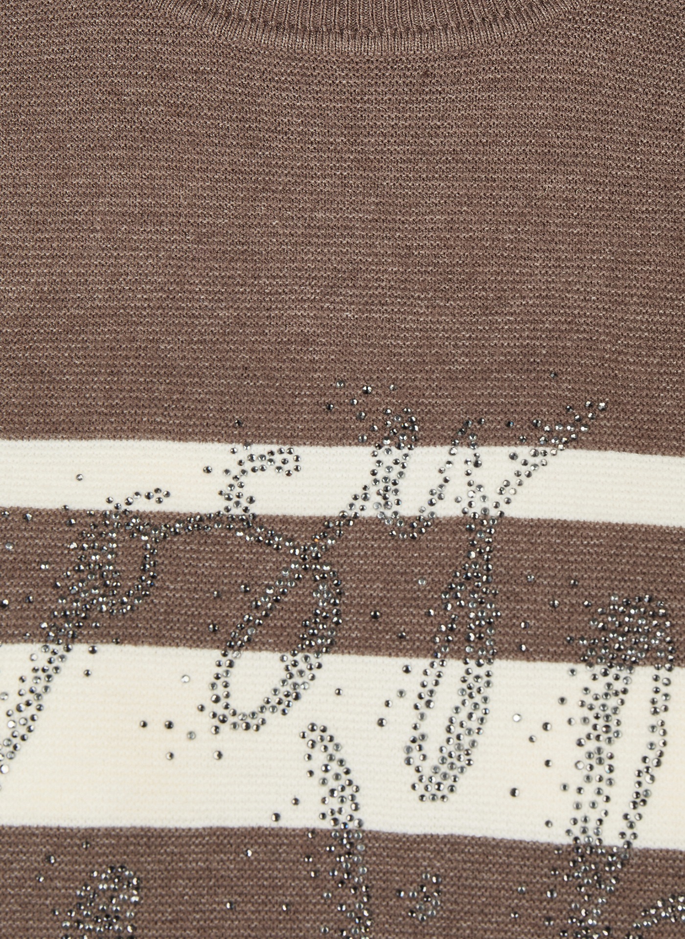 Rabe Pull en tricot im Streifen-Design und mit Glitzer-Wording