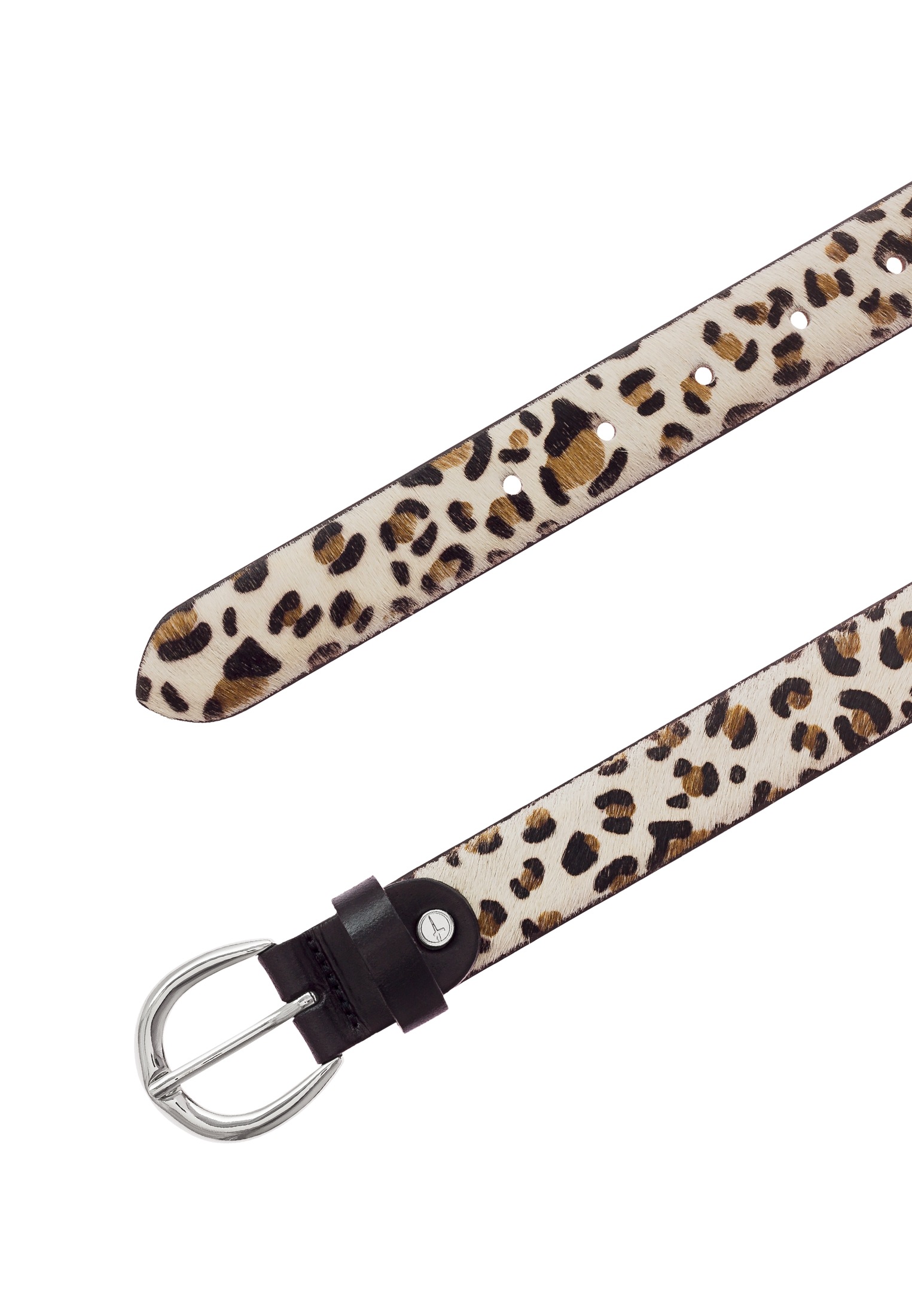 Tamaris Ceinture en cuir »"Elsa Silver"« effet fourrure, en cuir de vache, ajustable, largeur 3 cm