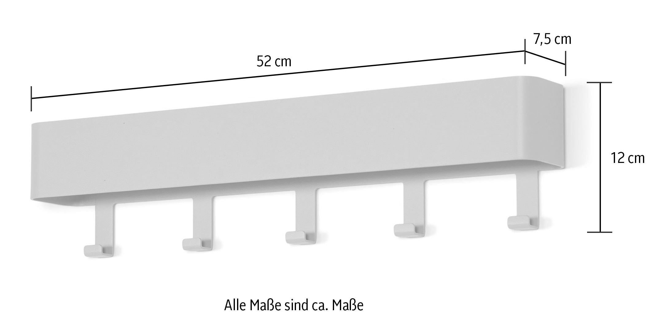Spinder Design Garderobenhaken Metall, Breite 52 cm