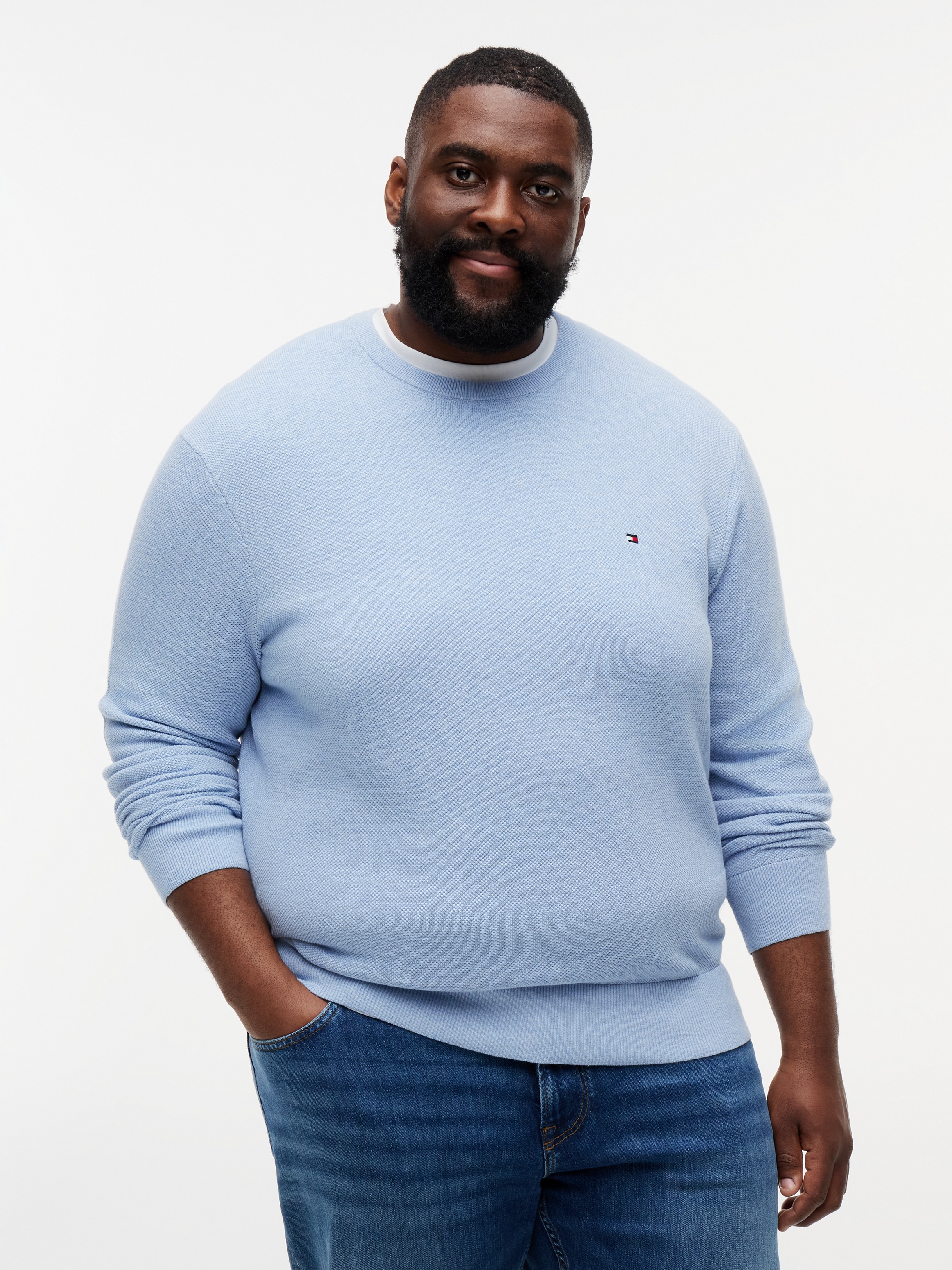 Tommy Hilfiger Big & Tall Rundhalspullover »ESSENTIAL STRUCTURE CREW NECK« Grosse Grössen, regular fit