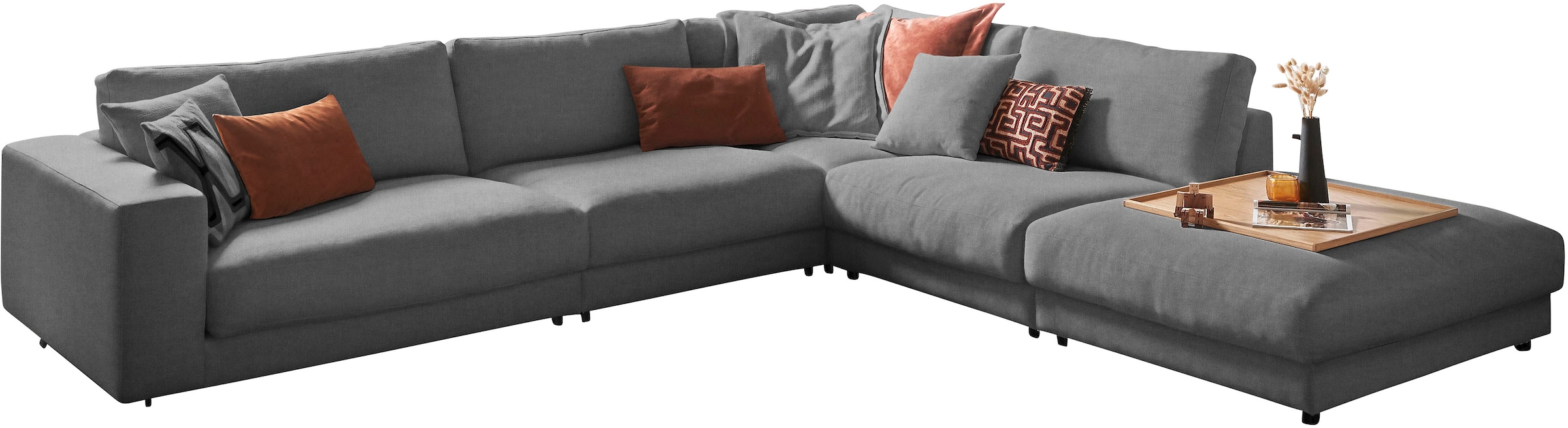 3C Candy Canapé d'angle »Enisa II, bequem und komfortabel, grosses Familiensofa, L-Form« incl. 3 coussins volants, au choix avec housse anti-taches Easy care