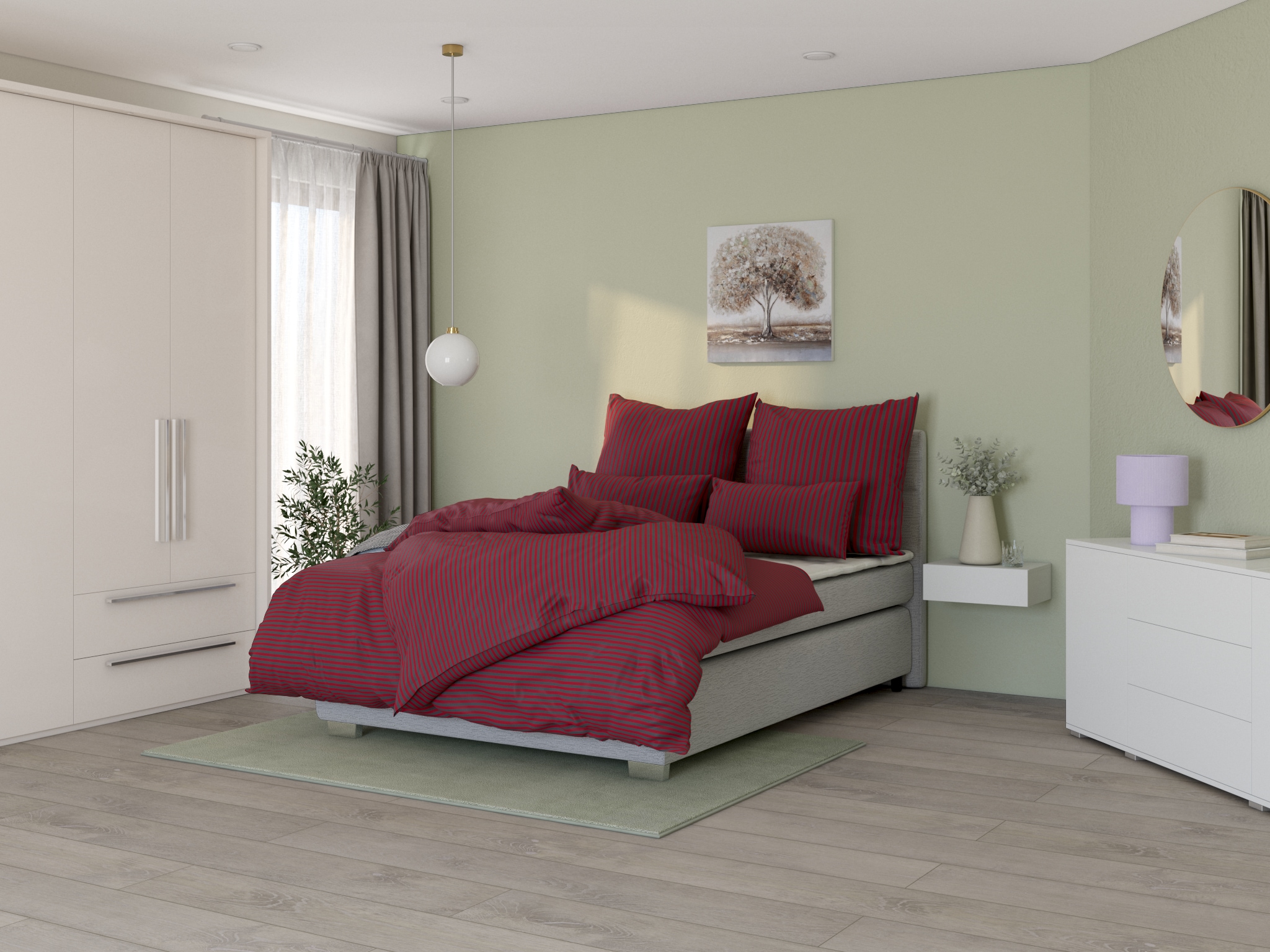 Bruno Banani Linge de lit »Jassen« 2 cuis tlg. moderne Bettwäsche aus Baumwolle, Bettwäsche mit Streifen-Design