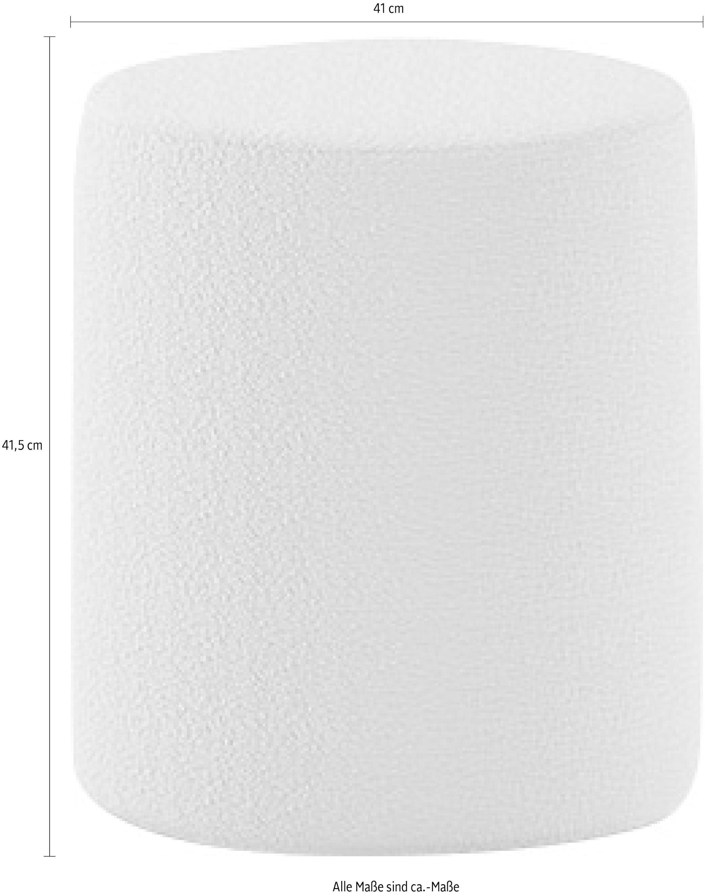 Vipack Tabouret rembourré »Moon, Hocker in rund, mit flauschigem Bouclé Stoff« L/H/P env. 41x41,5x41 cm, charge max 80 kg,  comme siège ou table de nuit, 41 cm ∅, tissu bouclé, en 4 couleurs