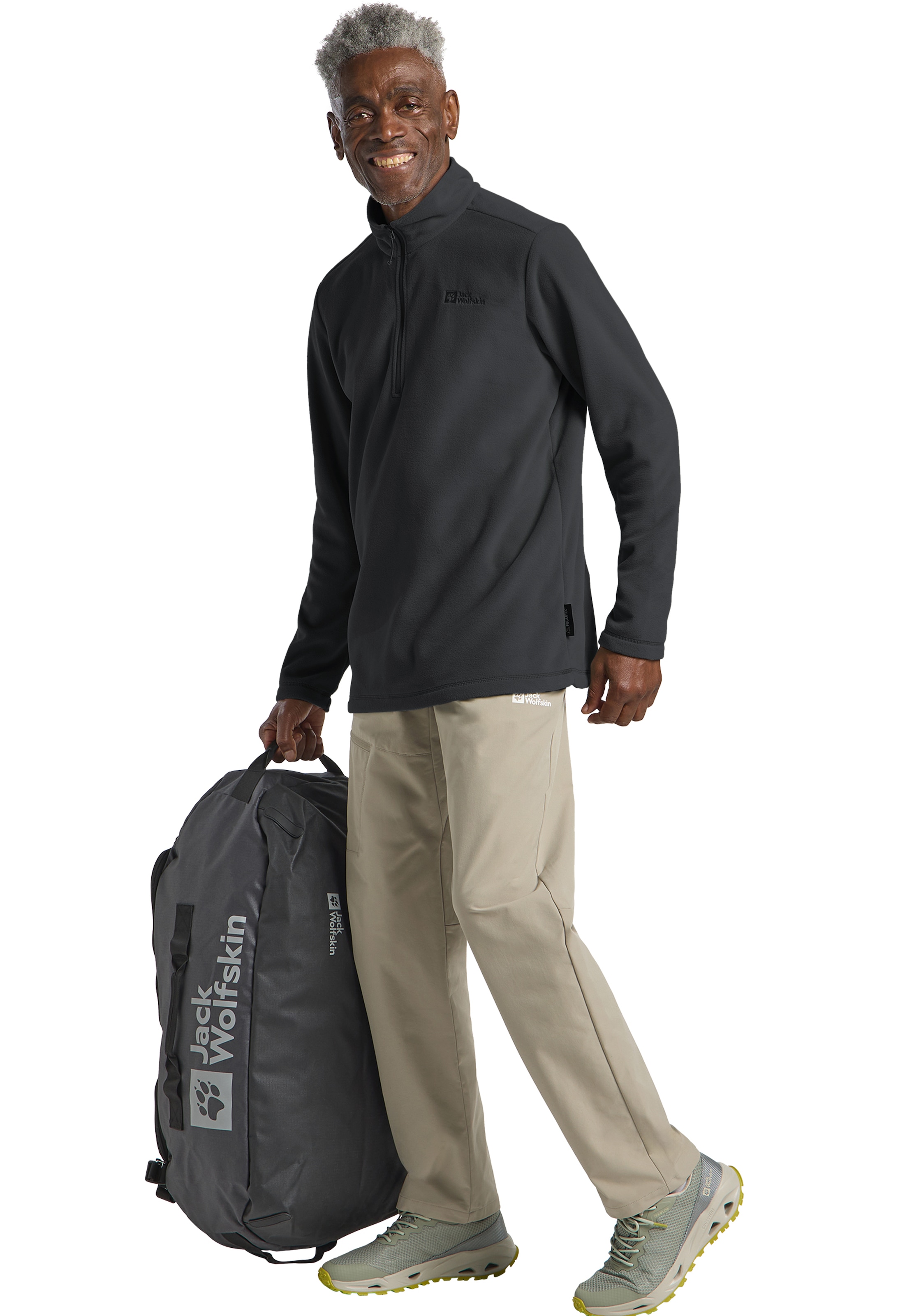 Jack Wolfskin Fleecepullover »TAUNUS HZ M«, für Wandern und Trekking, mit Stehkragen, mit halbem Reissverschluss
