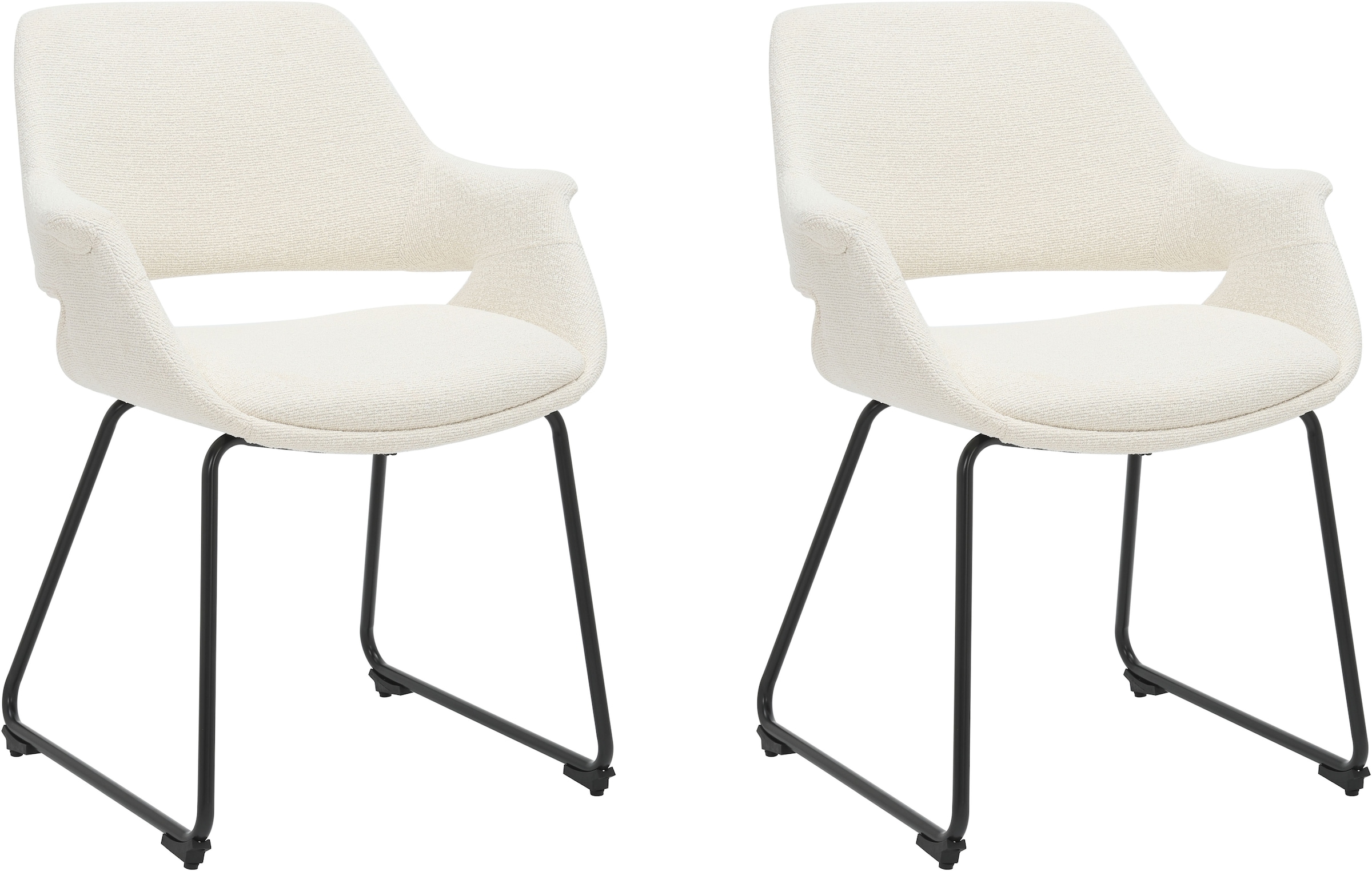 GOODproduct Chaise de salle à manger »Genna« (Ensemble) 2 cuispflegeleichter Webstoff Bezug, edles Metallgestell, Sitzhöhe 47 cm