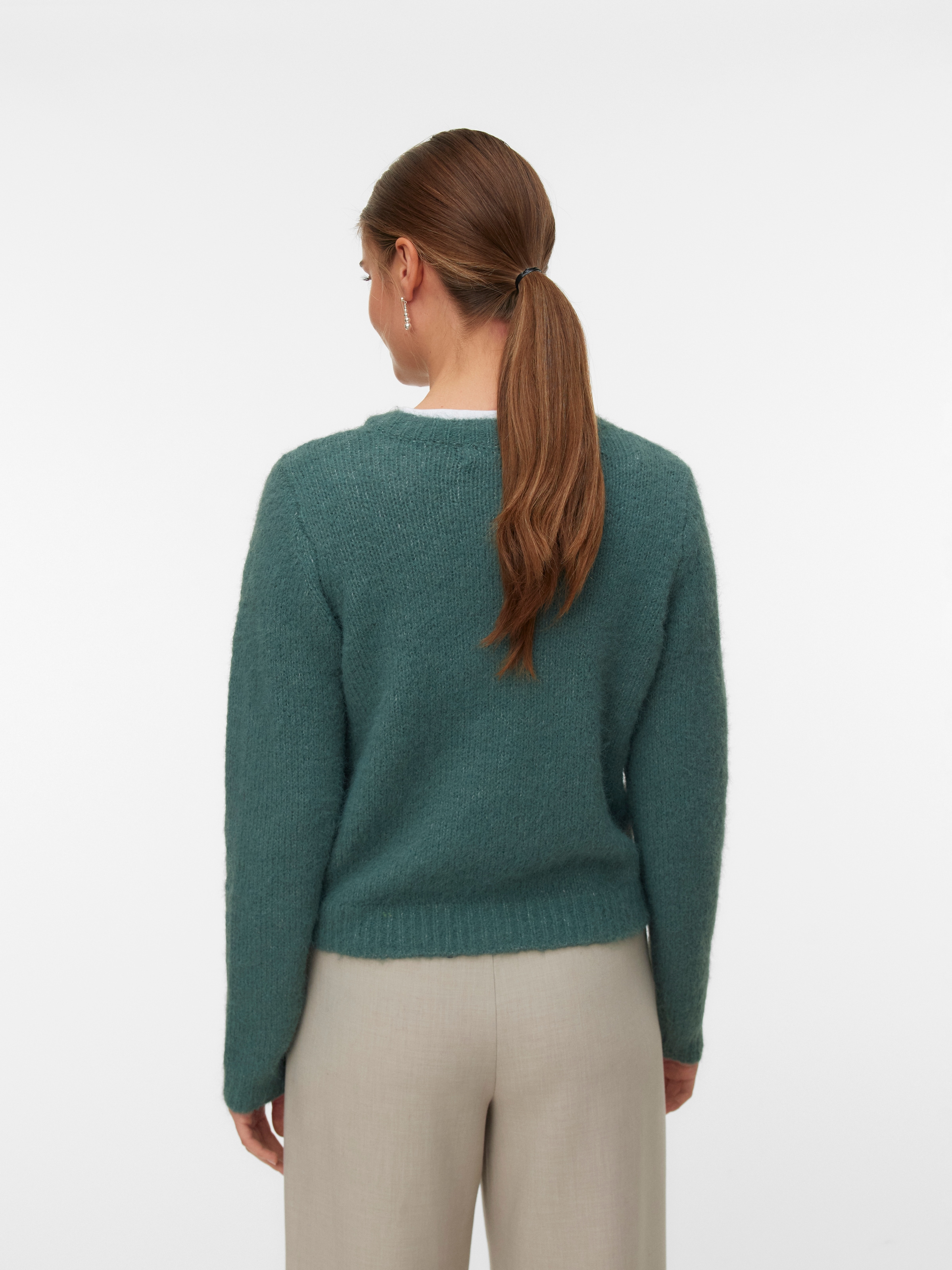 Vero Moda Strickjacke »VMNOVAH LS O-NECK BUTTON CARDI GA NOOS« Materialmix, regular fit