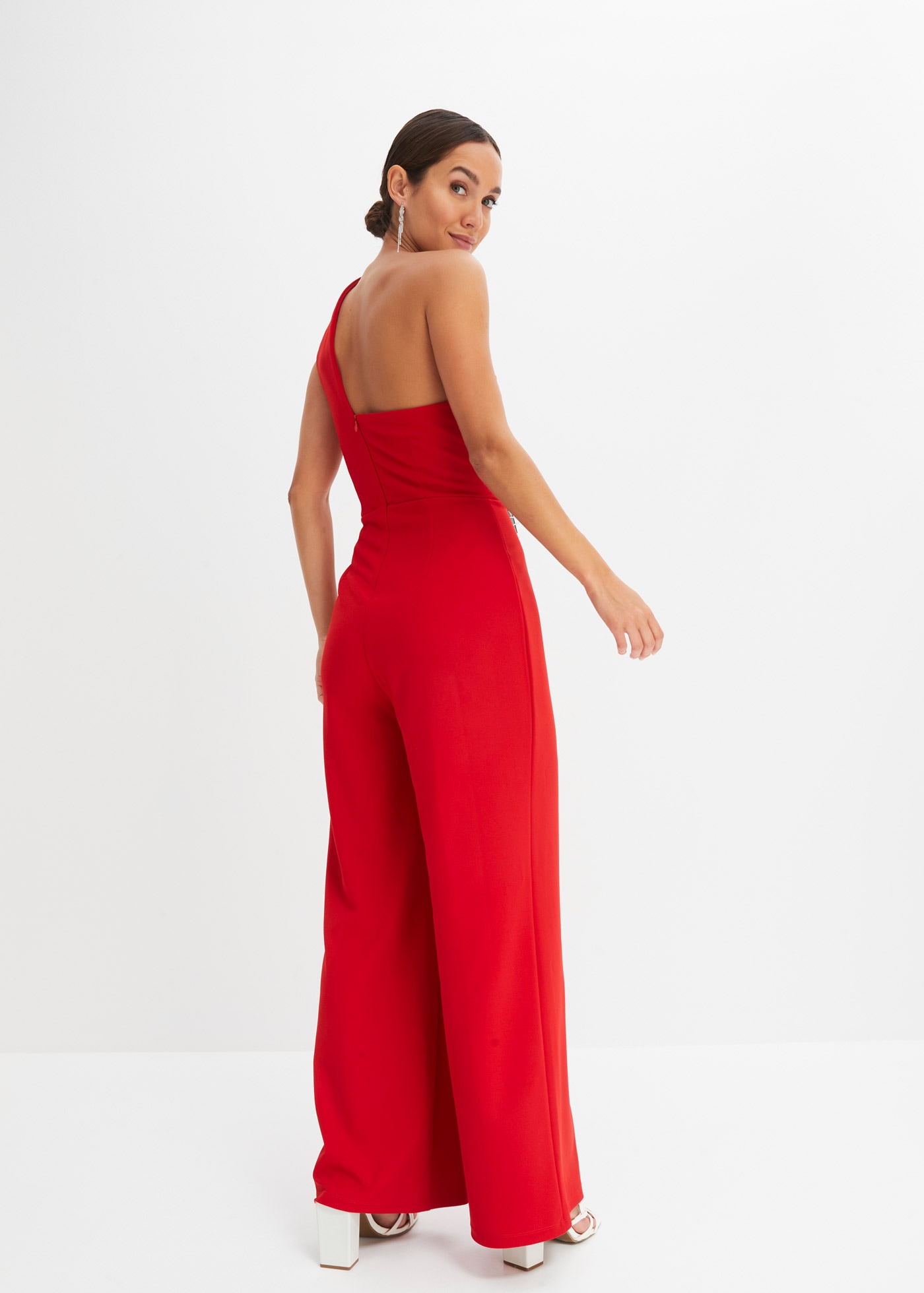 bonprix Combinaison für festliche Anlässe, One-Shoulder-Design, Slim fit, ärmellos