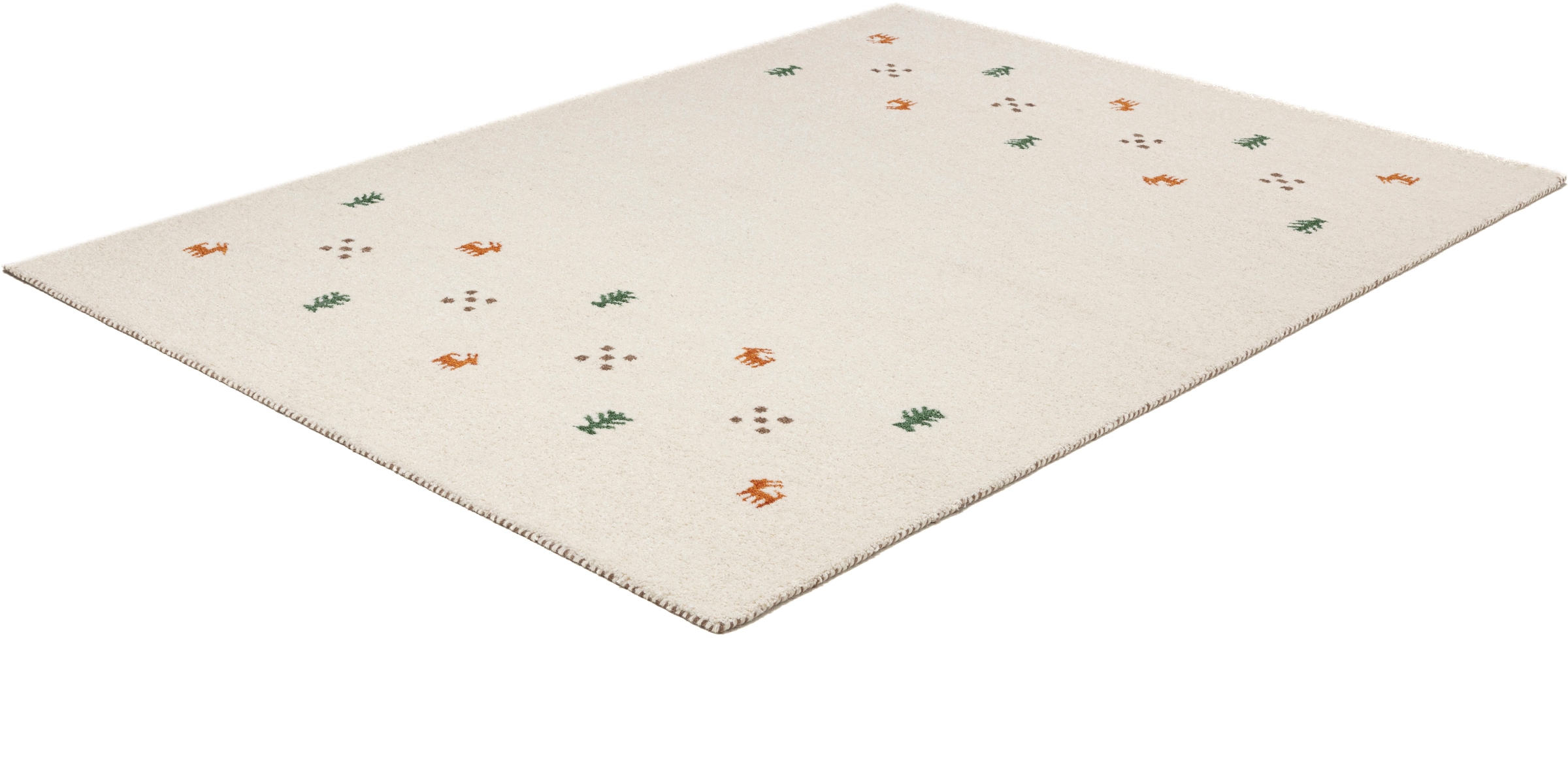 THEKO Wollteppich »Gabbeh Motiv, Handgefertigt, Teppich, Tiermotiv,  reine Wolle« rechteckig 14 mm Höhe reine Wolle, Wohnzimmer, Schlafzimmer, Esszimmer