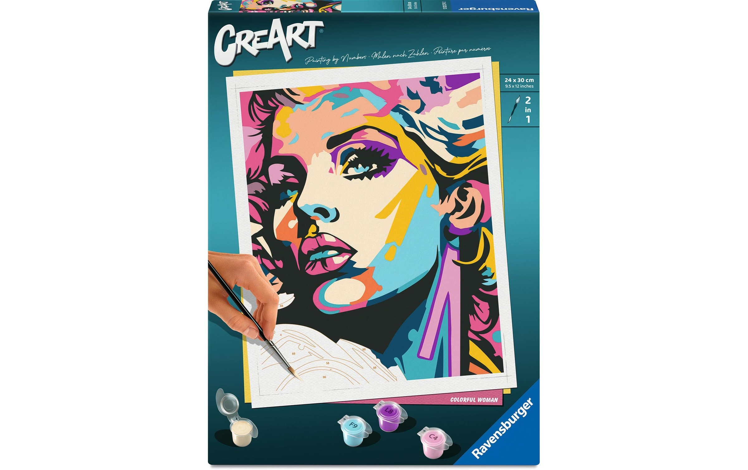 Ravensburger Peinture par numéros »CreArt, Adults Trend – Farbenfrohe Frau«