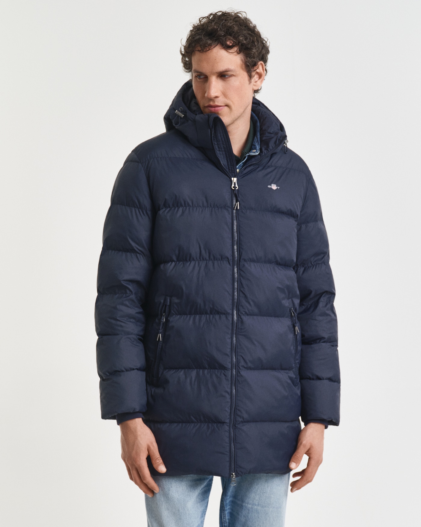 Gant Steppmantel »ACTIVE CLOUD MID LENGTH« Puffermantel, regular fit, abnehmabre Kapuze, 2-Wege-Reissverschluss