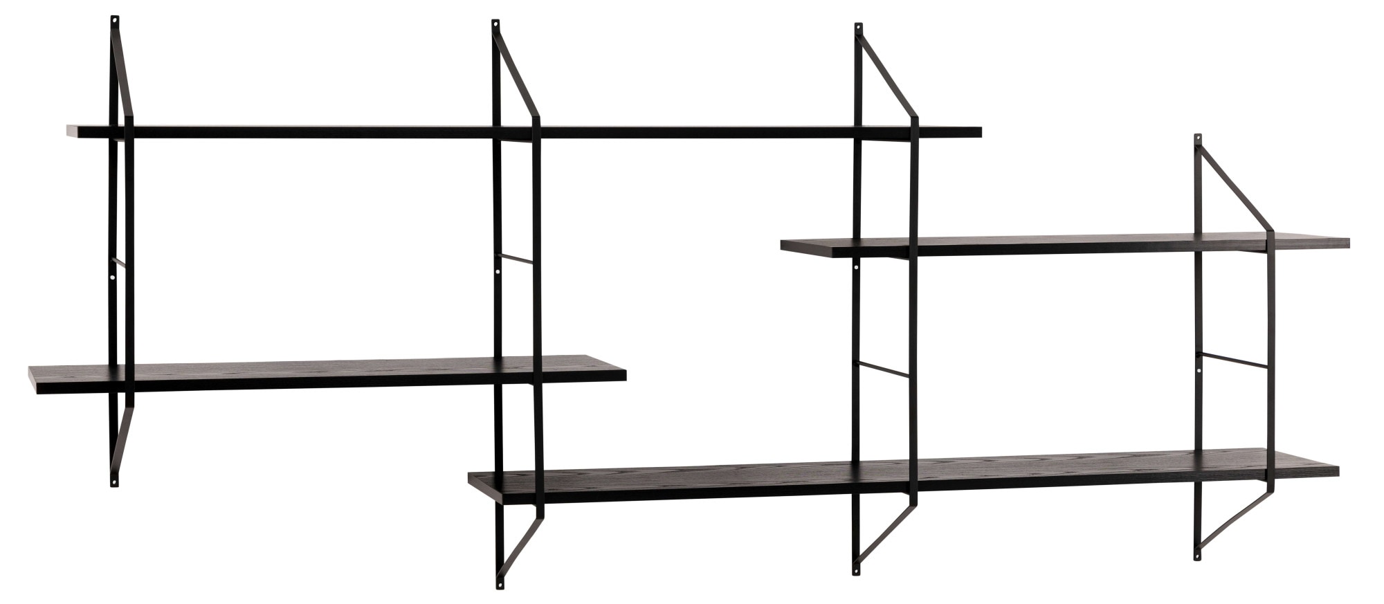 ACTONA GROUP Wandregal »Belfast Wandboard, Hängeregal, Schweberegal,« pulverbeschichtetem Metallgestell, asymmetrischen Details, B: 191 cm