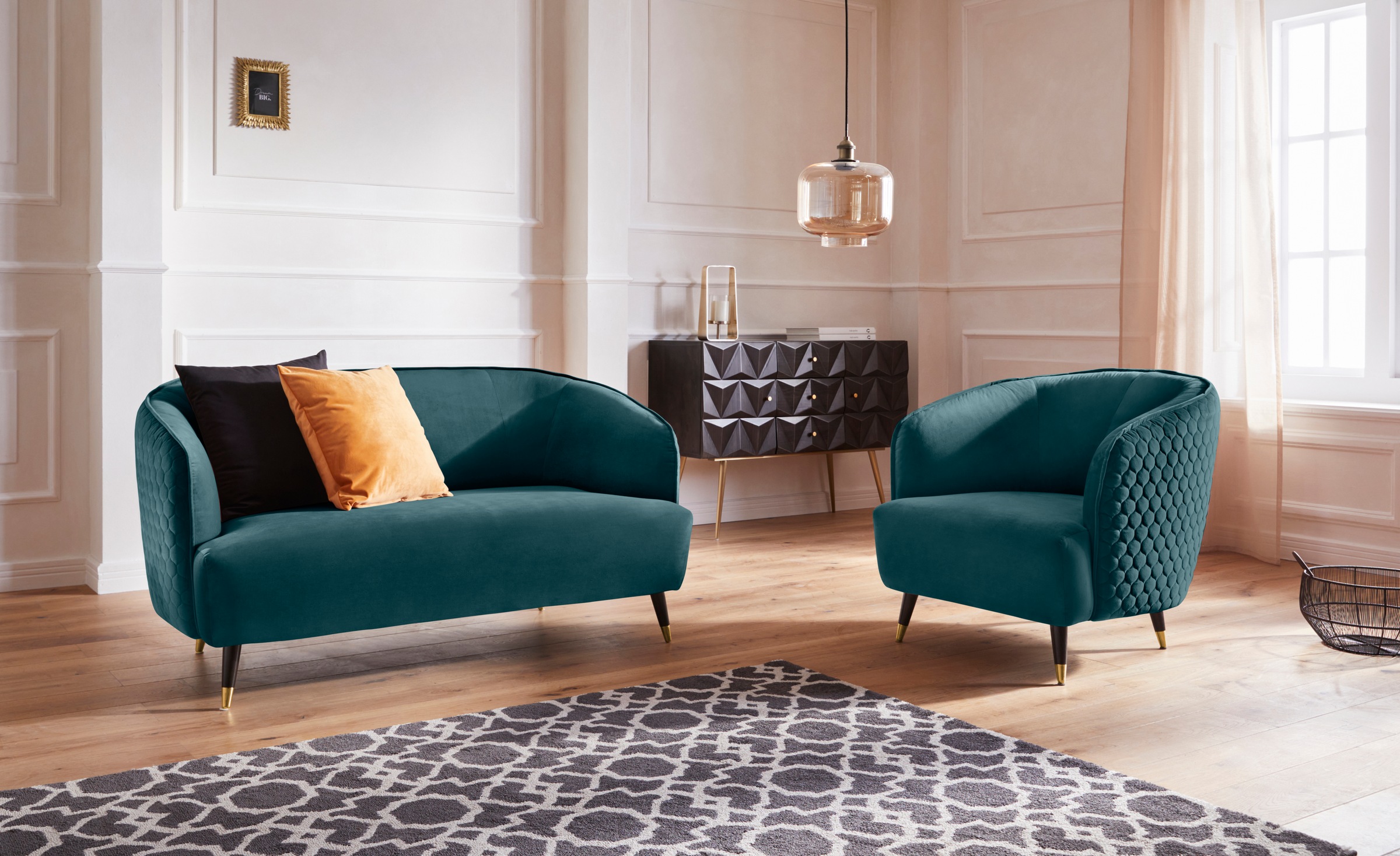 Home affaire 2-Sitzer »Oradea« mit eleganter Steppung auf Rückseite der Rückenlehne