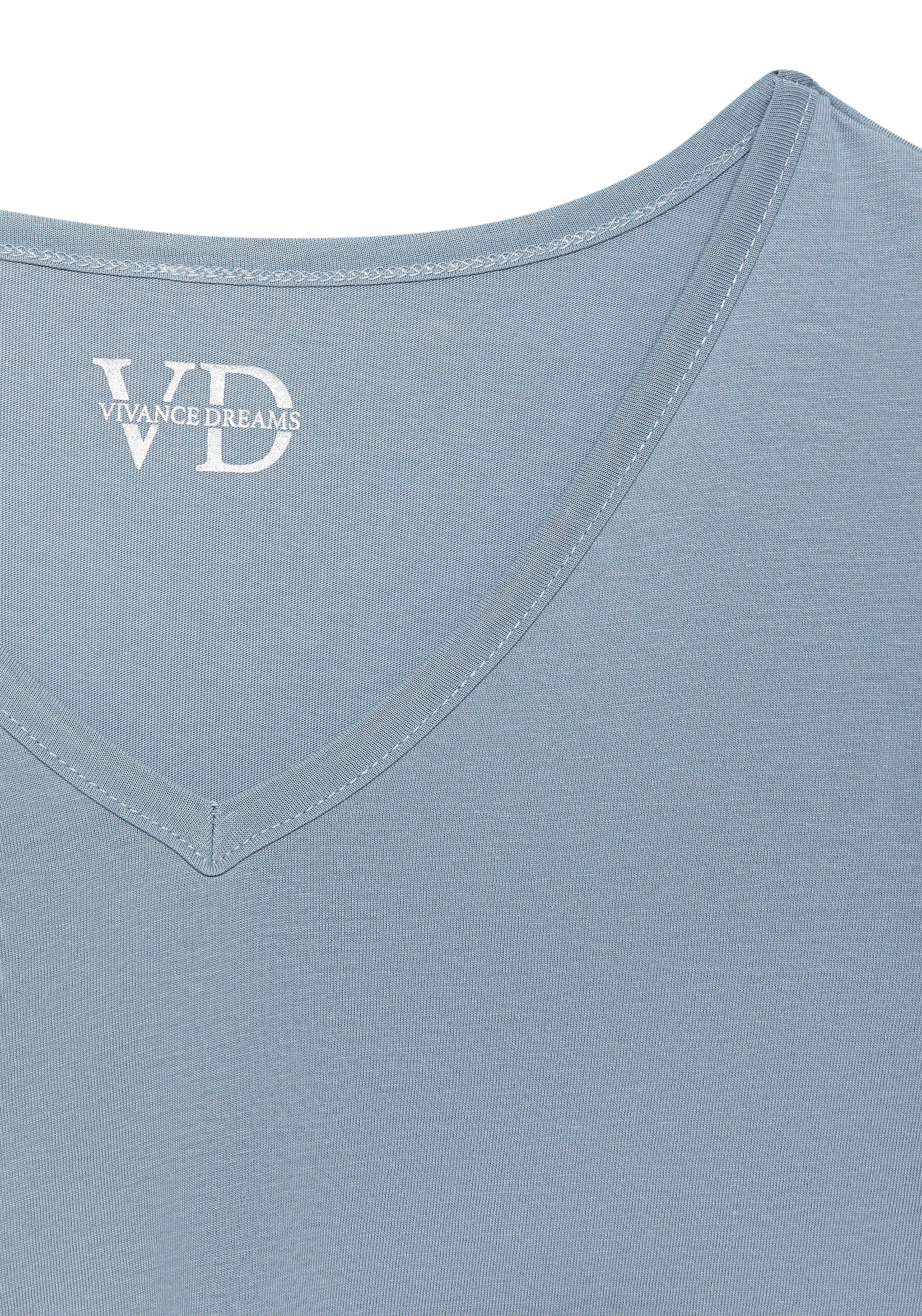 Vivance Dreams by Lascana Haut de pyjama avec joli col en V