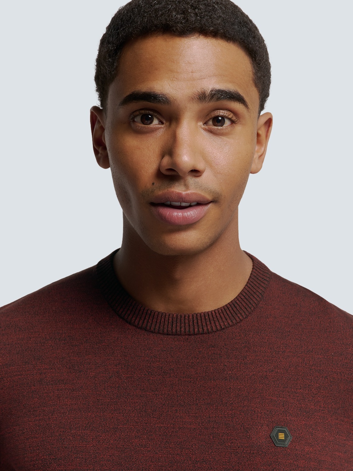 NO EXCESS Rundhalspullover , mit Melange Optik
