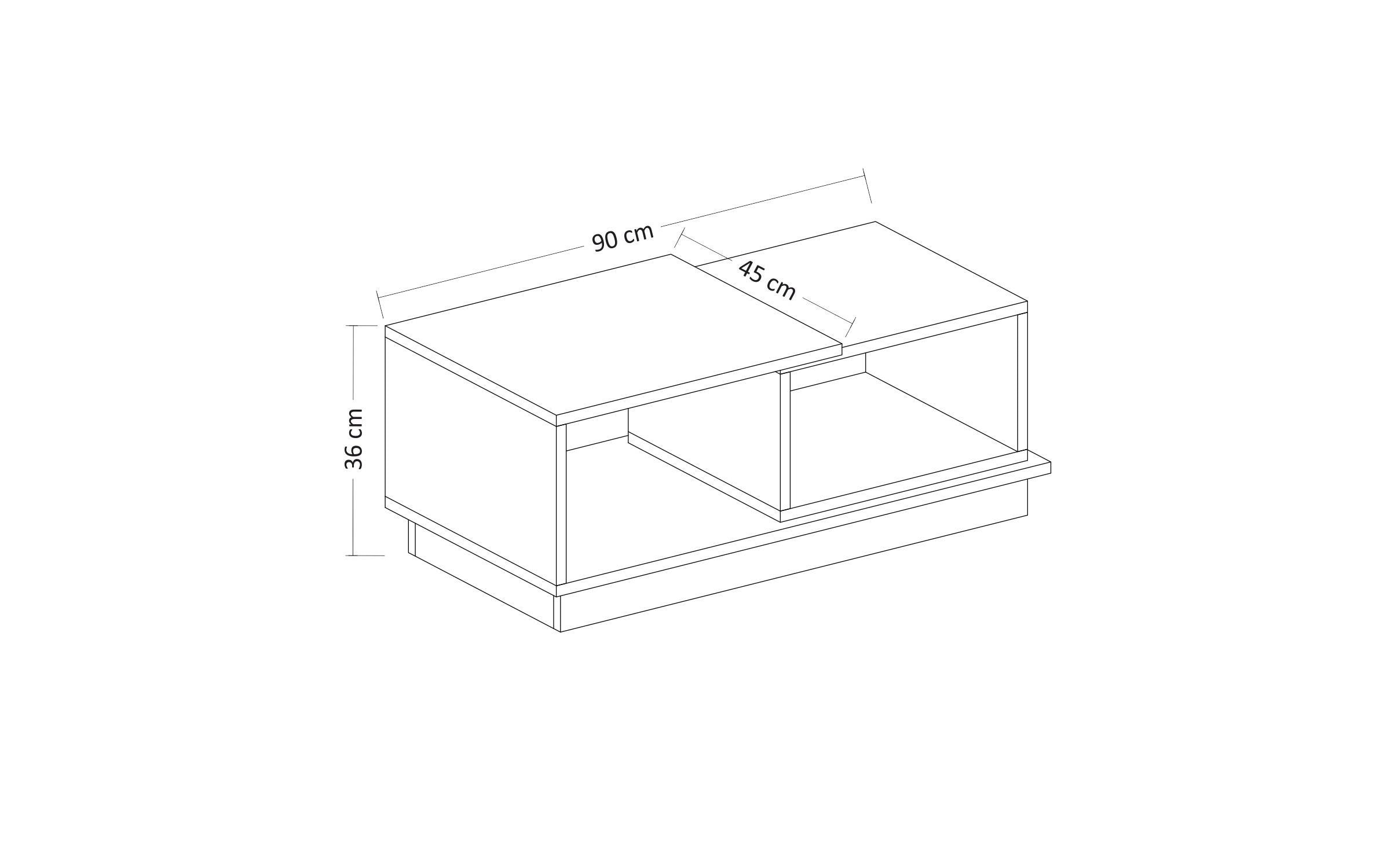 WOODY FASHION Beistelltisch »Consept 90 x 36 x 45 cm, Anthrazit/Braun«