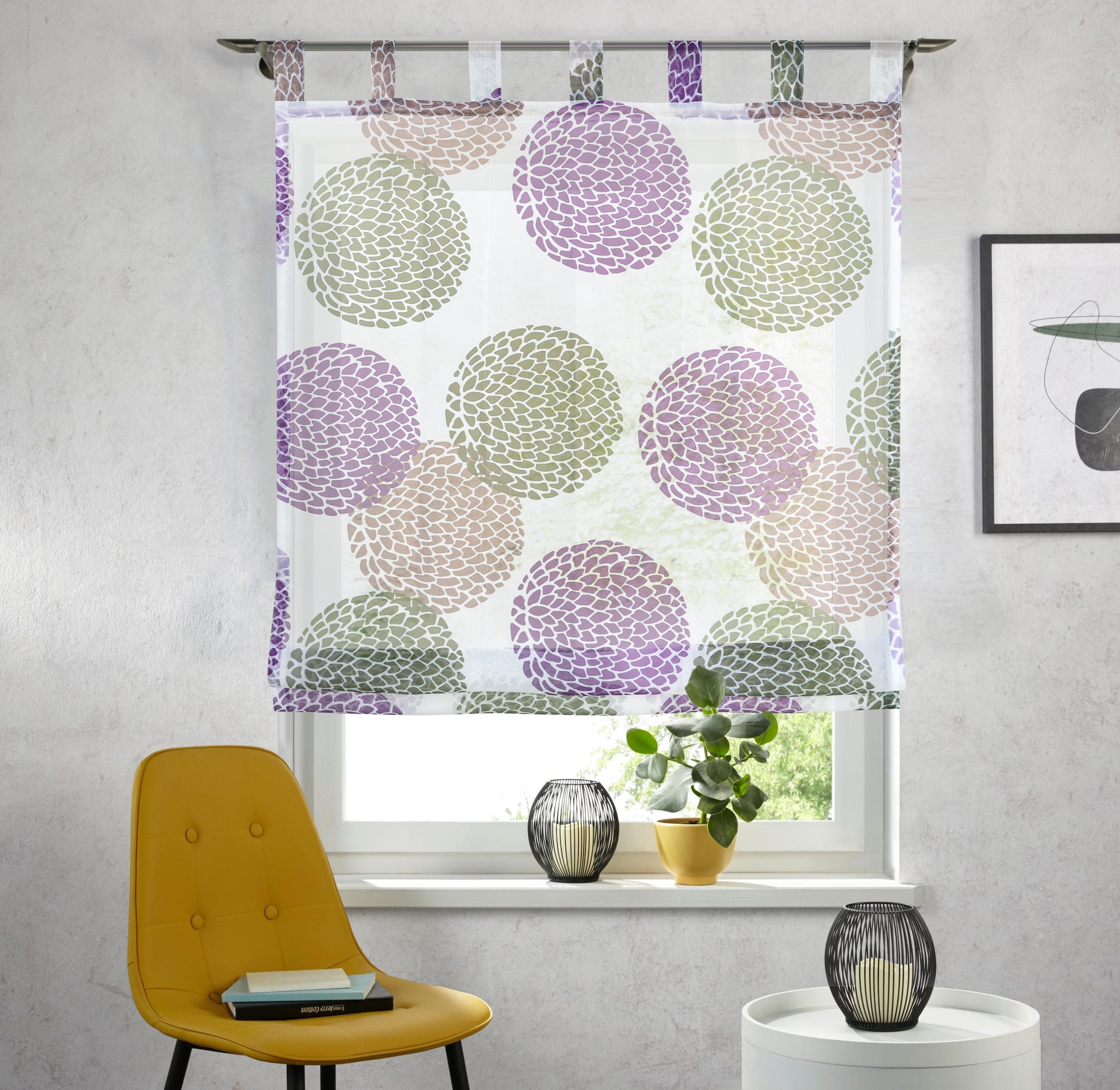 my home Raffrollo »Belem« mit Schlaufen Transparent, Voile, Polyester