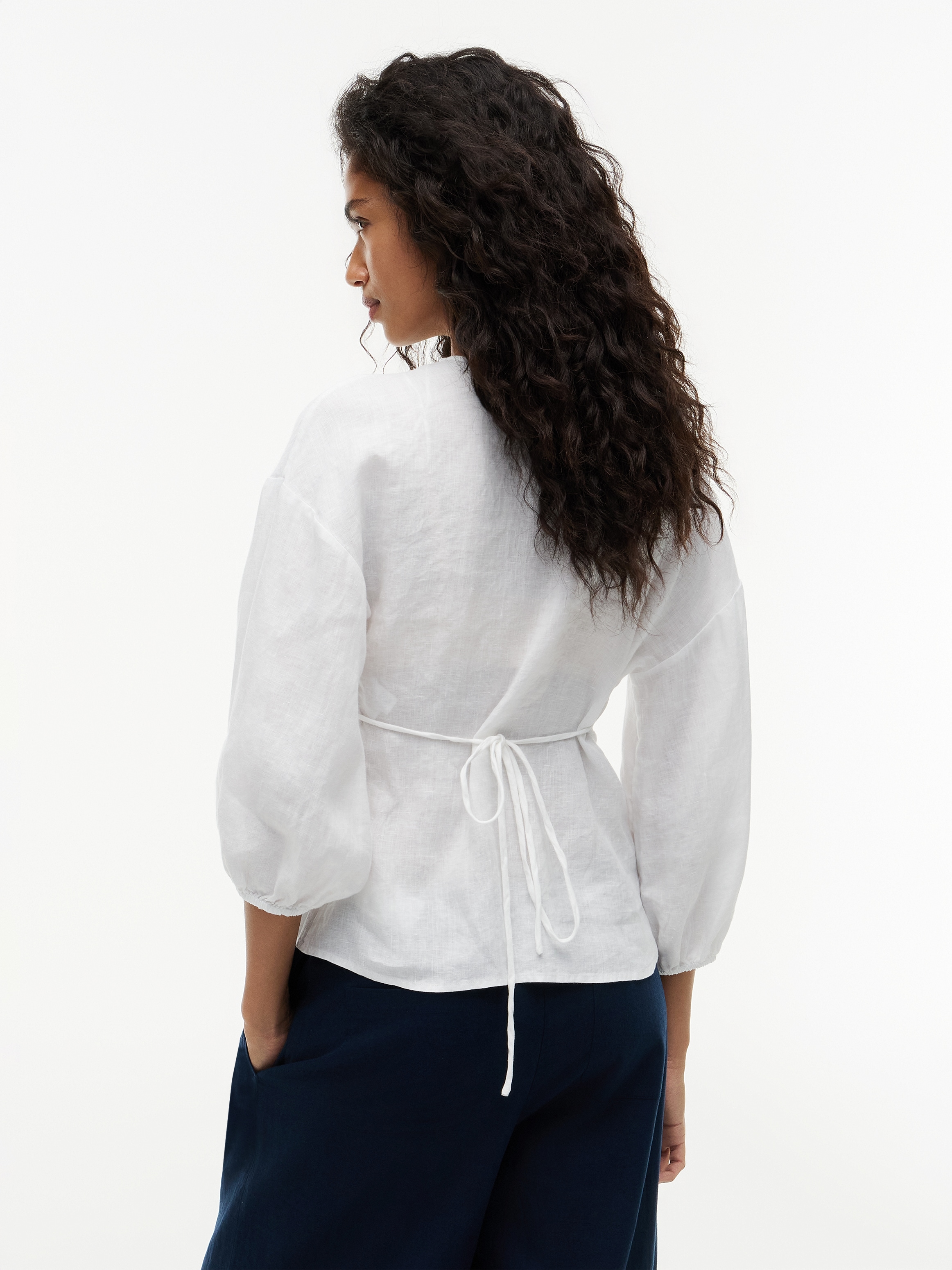 Tommy Hilfiger Wickelbluse »SUMMER LINEN WRAP TIE BLOUSE« Leinen