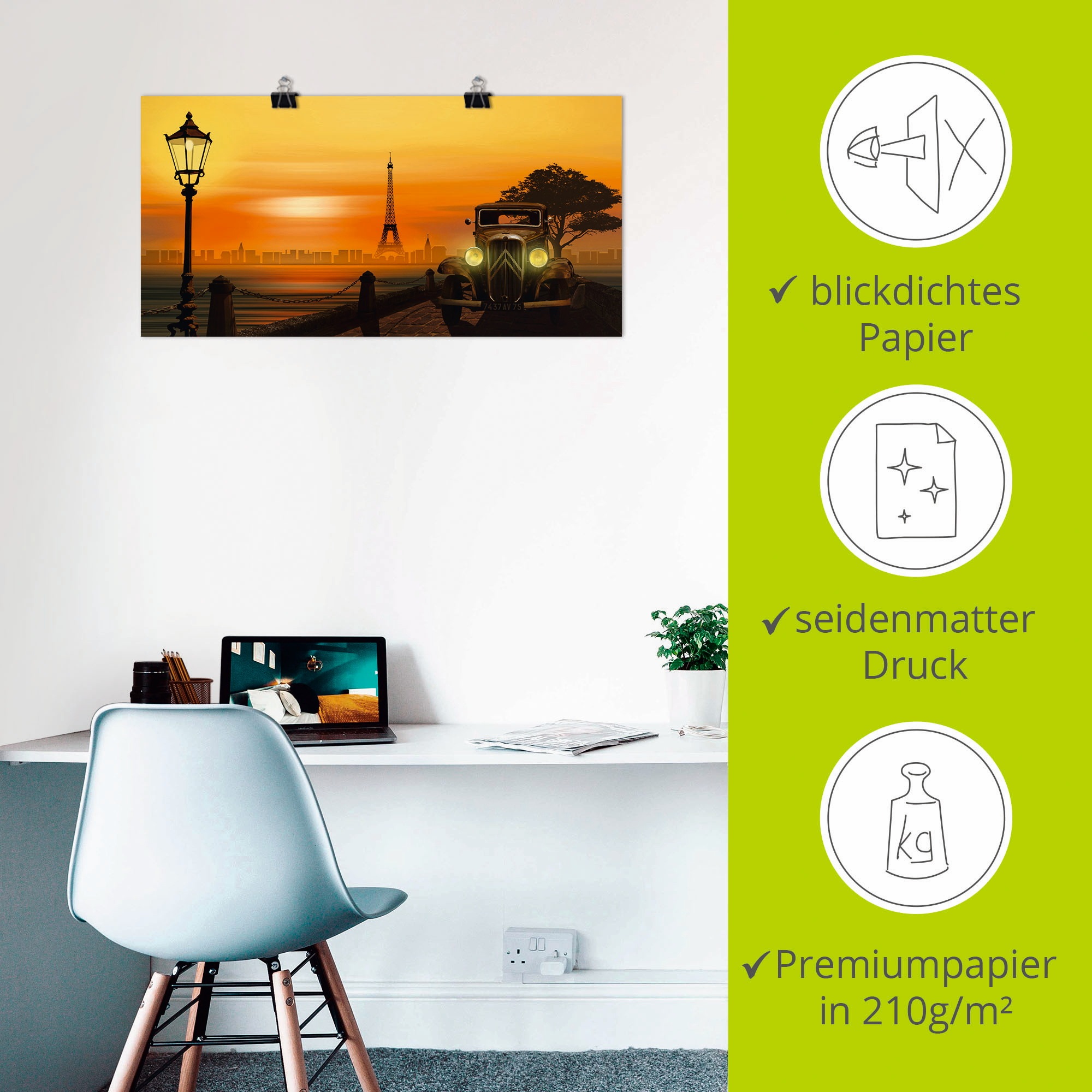 Artland Poster »Paris Nostalgie« Auto 1 Stk. tlg. ohne Rahmen