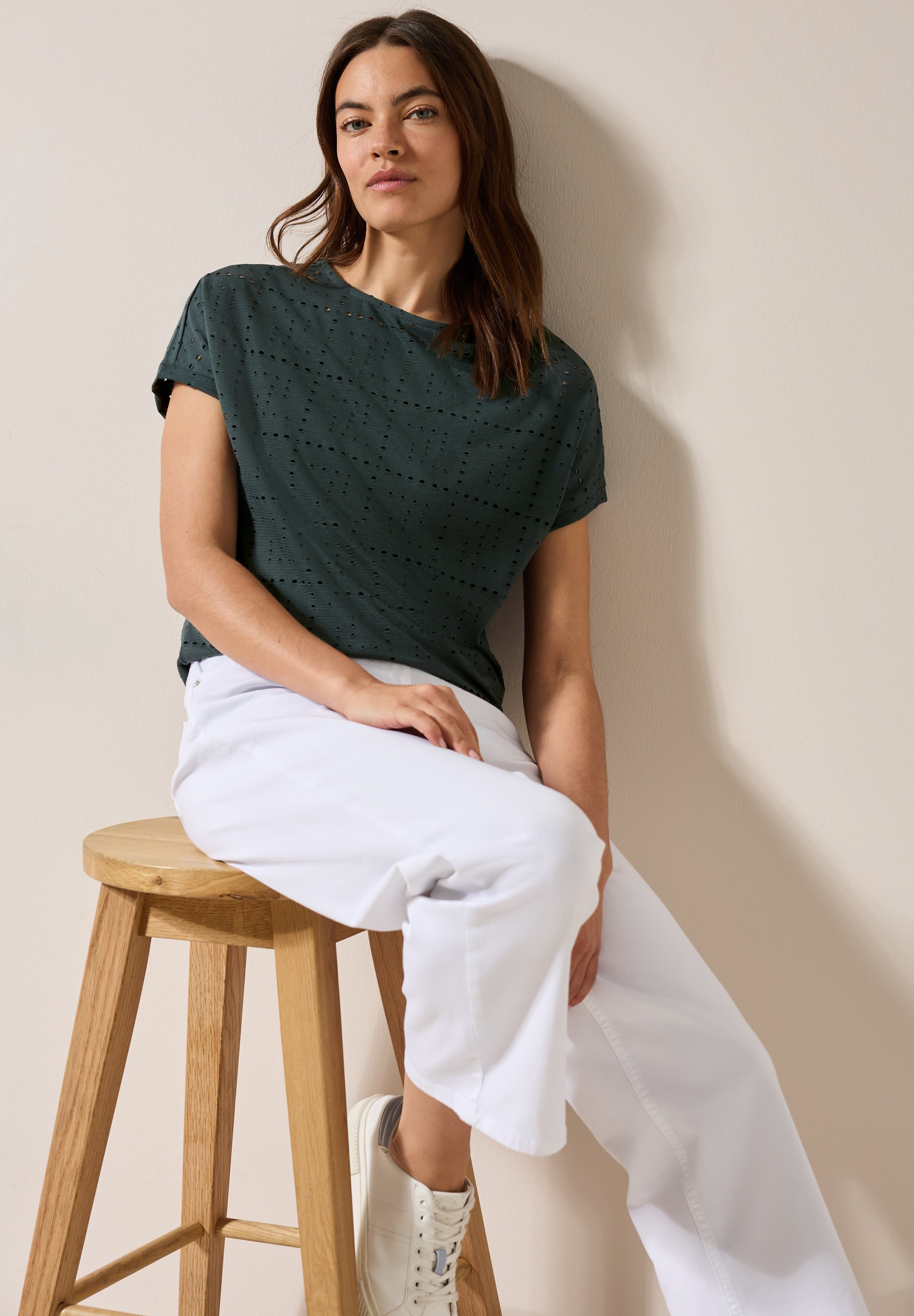 Cecil T-Shirt mit Lochmuster