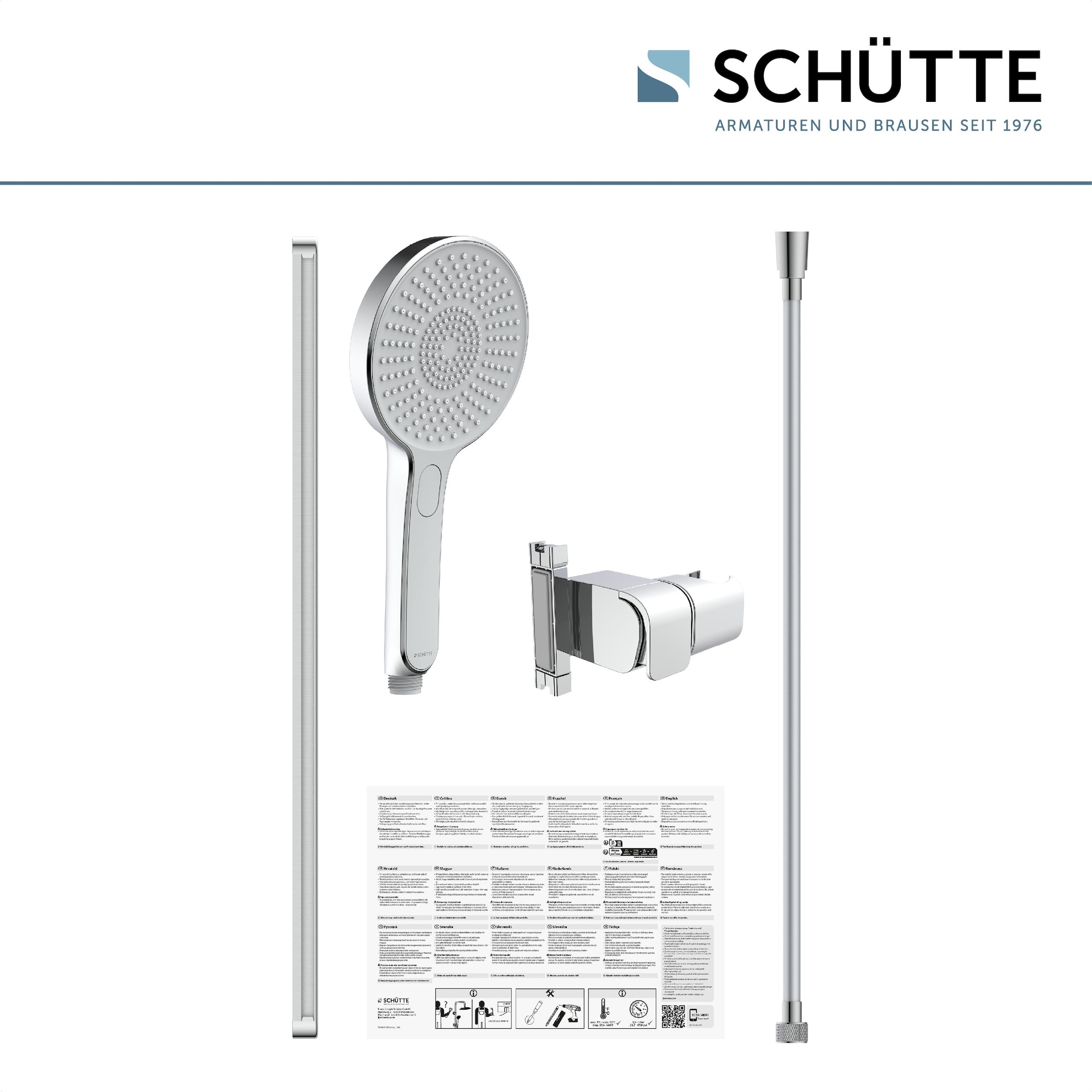 Schütte Stangenbrause-Set »KARIBIK« Komplett-Set, 4 Stk. tlg. höhenverstellbar, mit Antikalk-Beschichtung, wassersparend