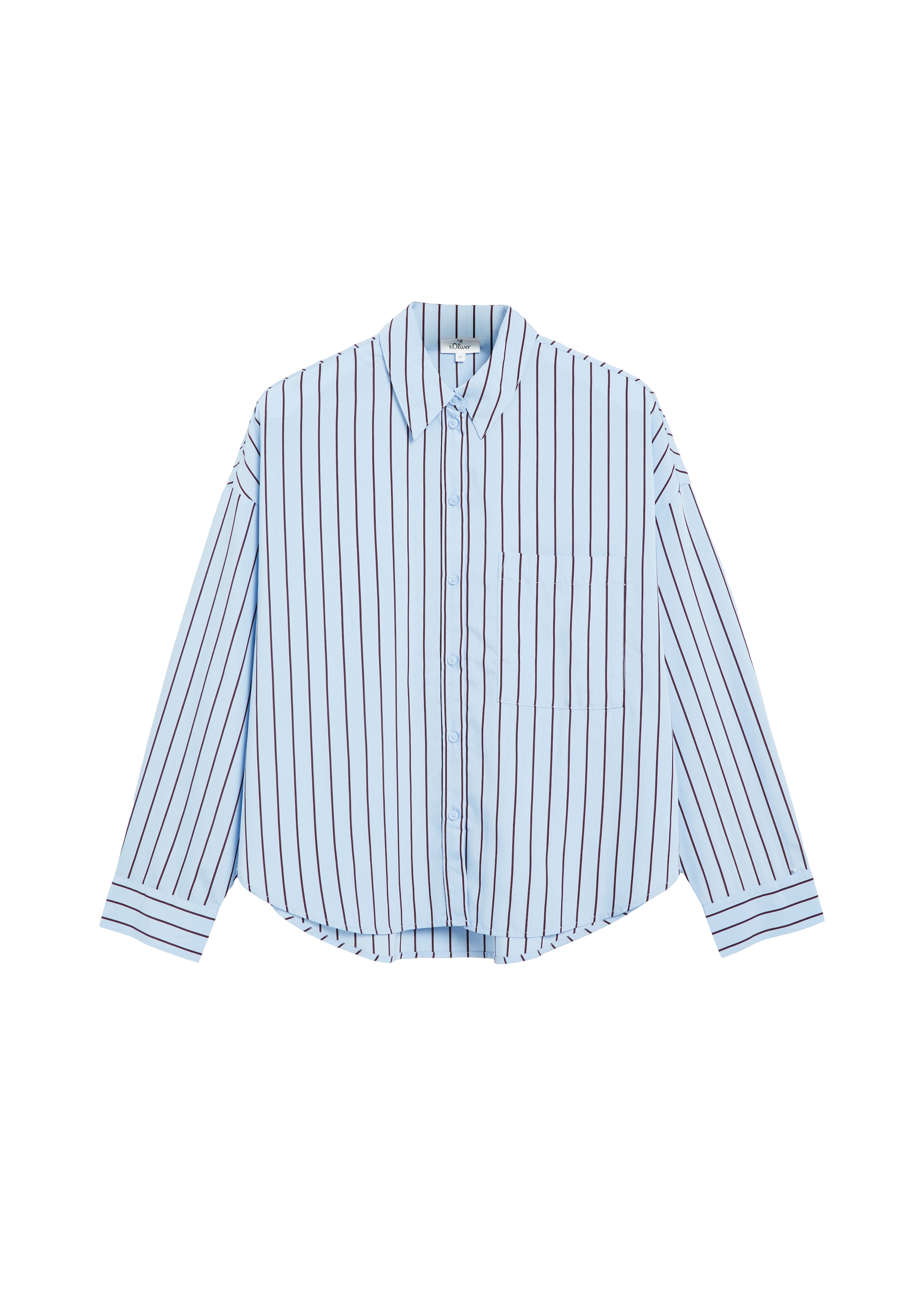 s.Oliver Blouse à manches longues mit feinen Streifen / Viskosemix