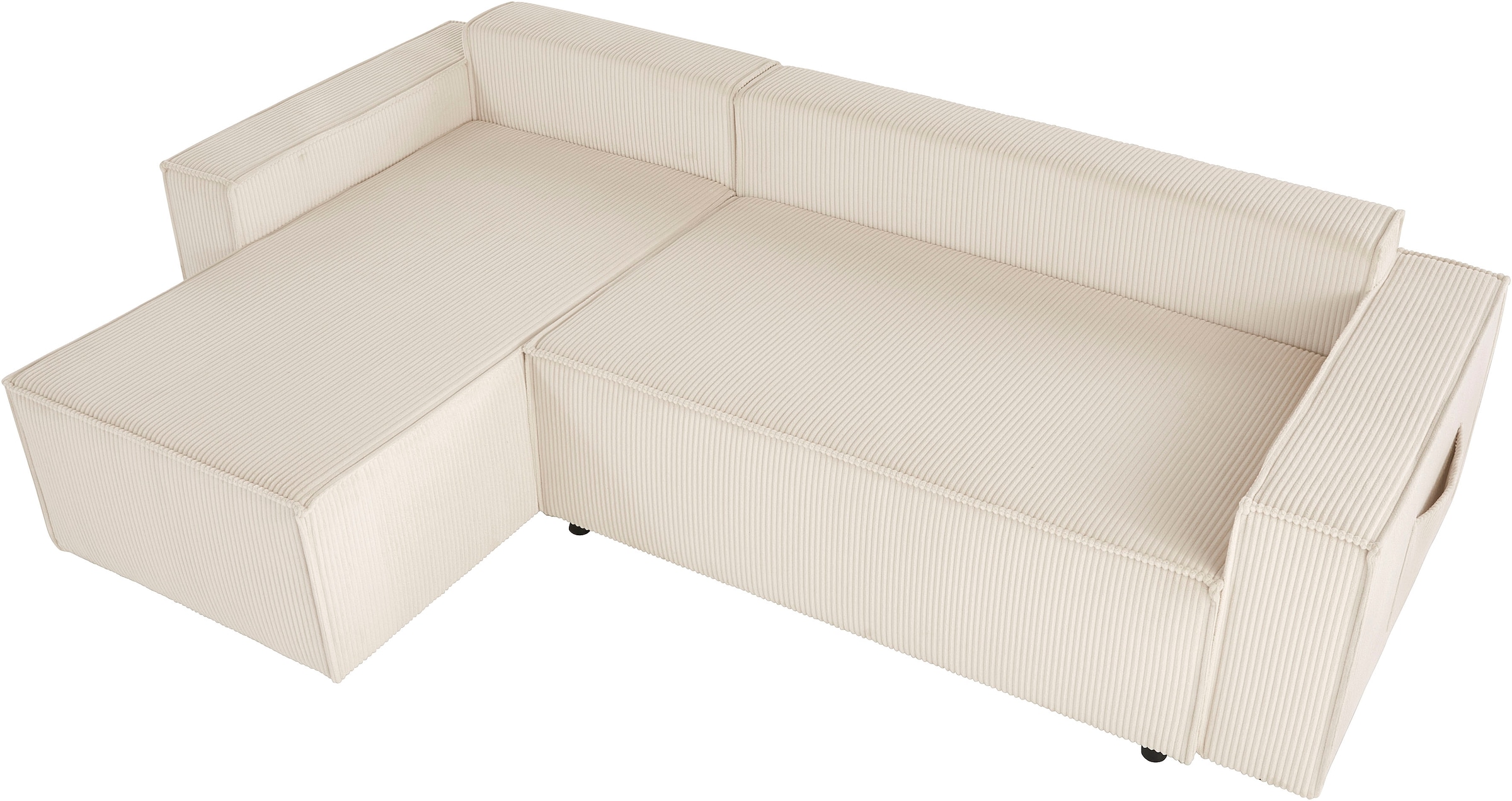 GOODproduct Ecksofa »CASSI L-Form, 241cm - OTTO. Verlässliche Qualität.« Schlaffunktion (133/200), Boxspring, Bettkasten, Cord, Unser Tiefpreis