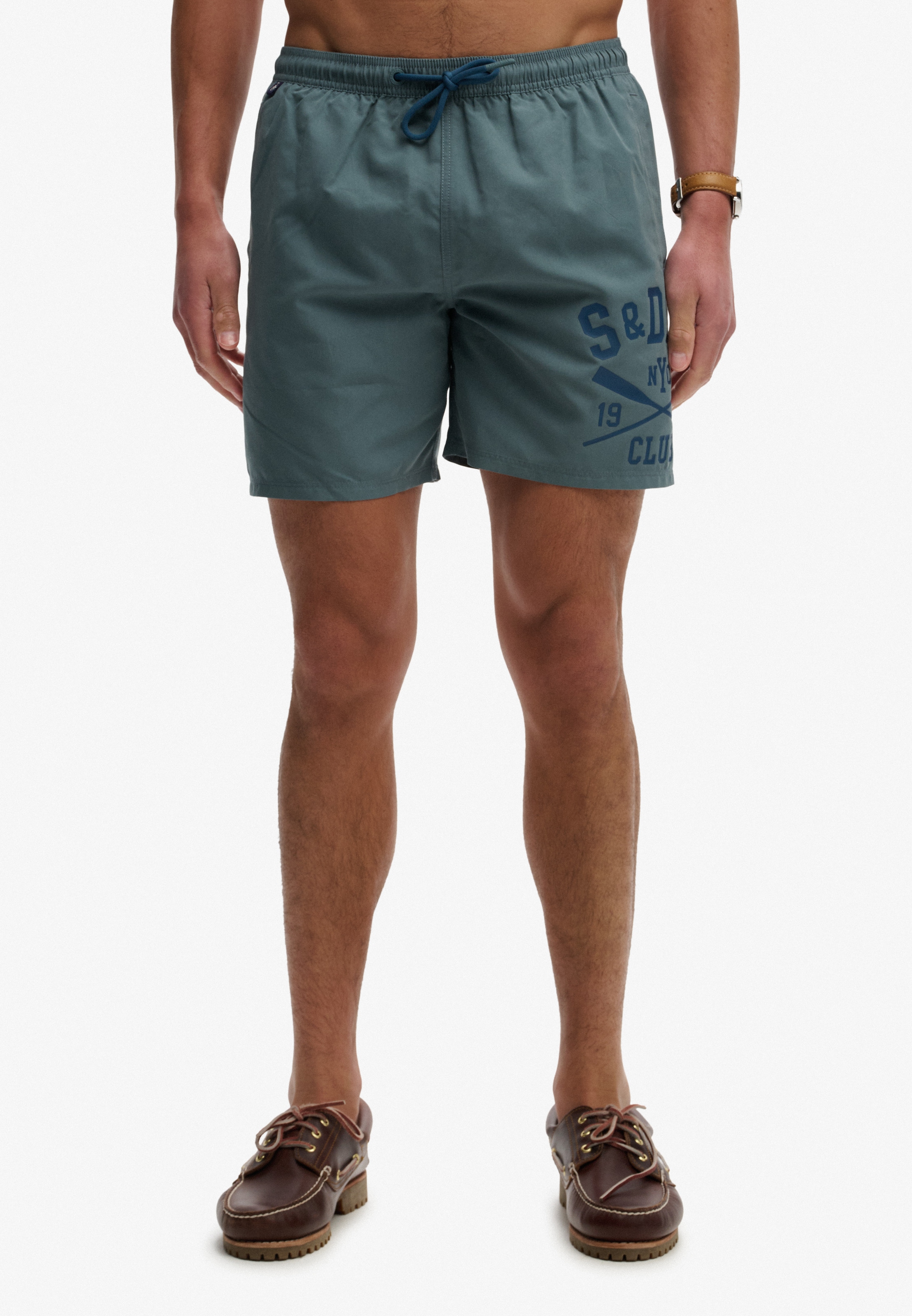 Superdry Short de bain »PRINTED LOGO 16 SWIM SHORT« coupe mode, design uni, en polyester, facile d'entretien