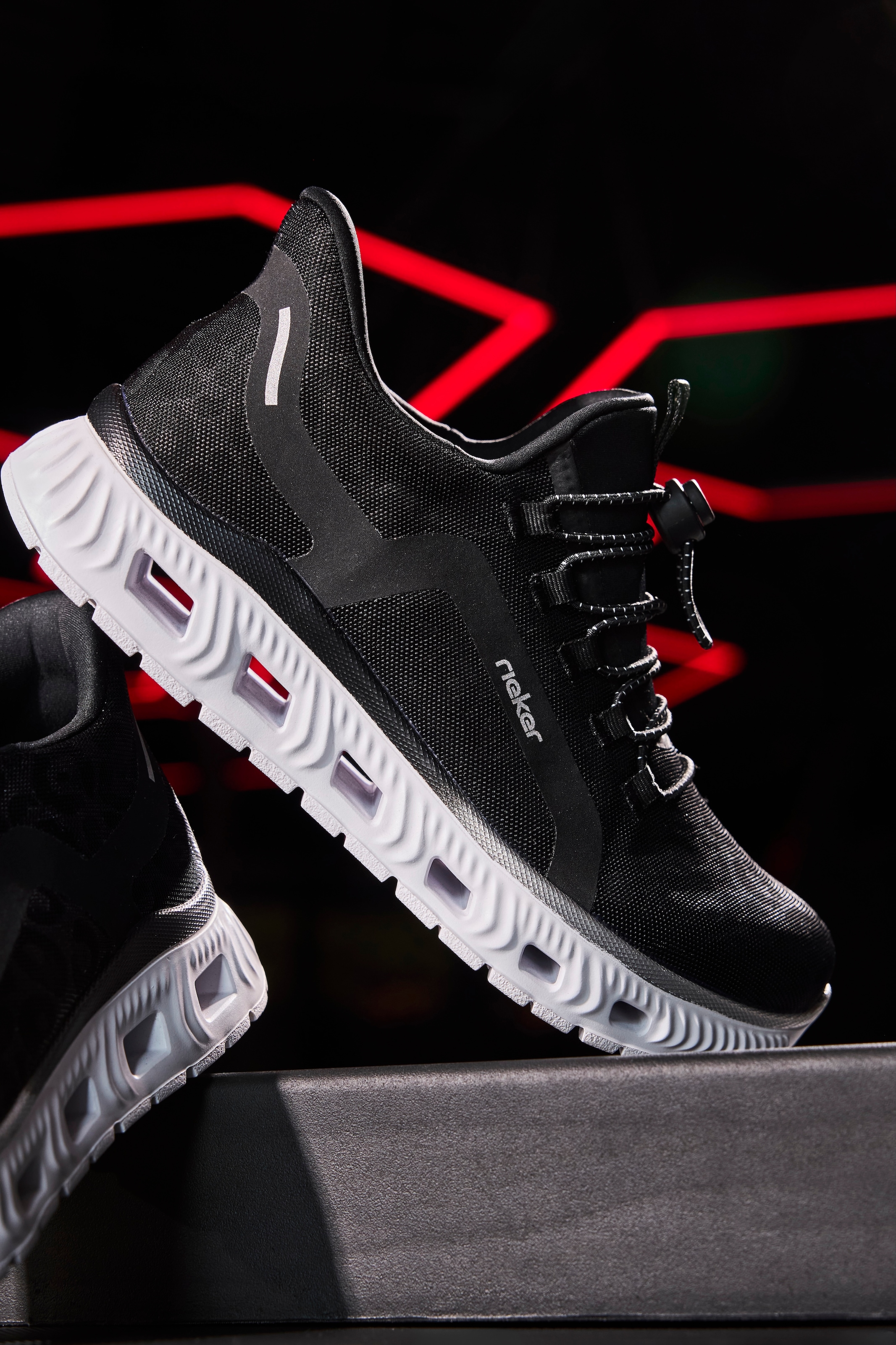 RIEKER Sport Baskets slip-on  , Freizeitsneaker, Schlupfschuh in Leo-Optik, mit MemoSoft-Innensohle