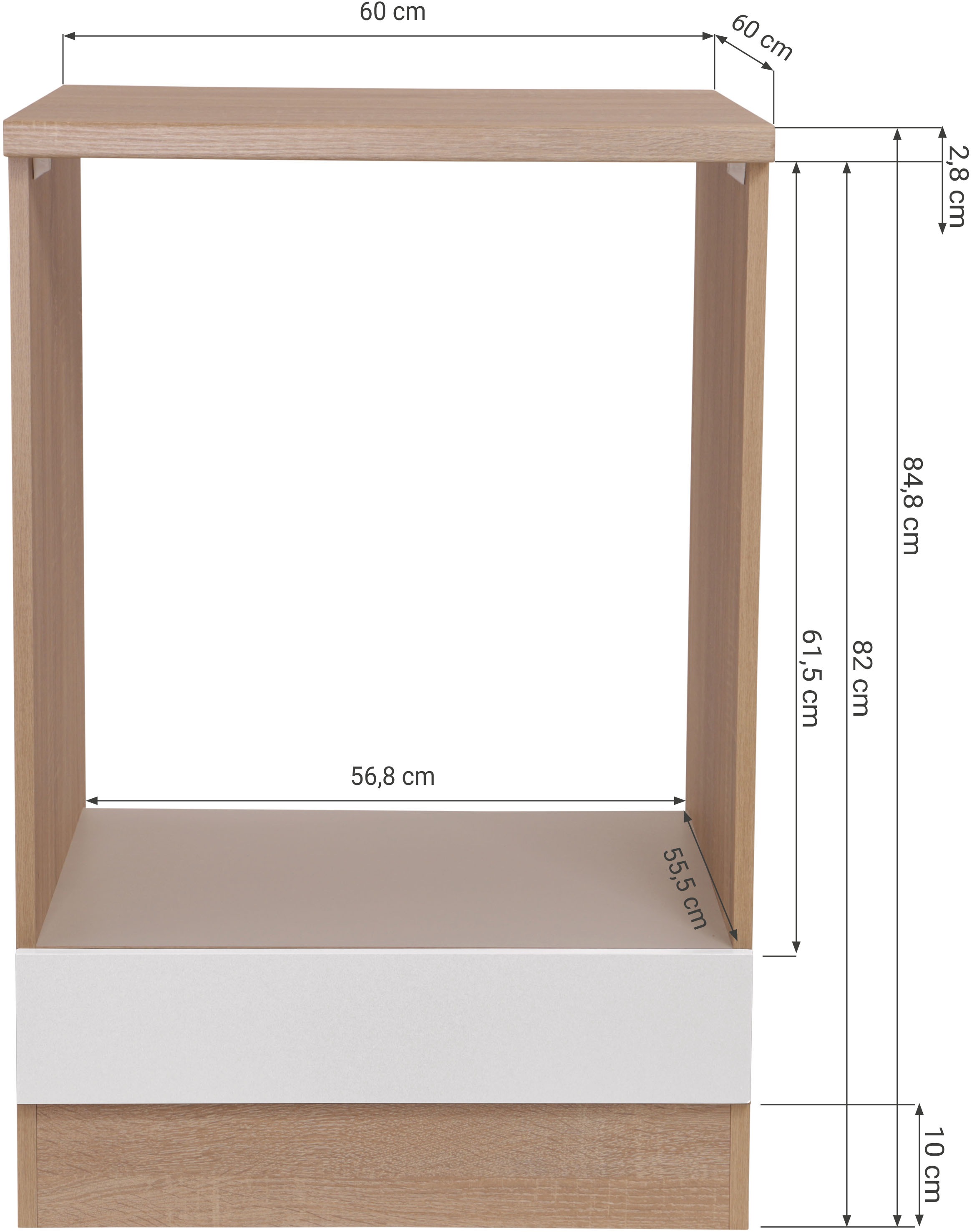 RESPEKTA Herdumbauschrank »Merle« Breite 60 cm, inkl. Arbeitsplatte,