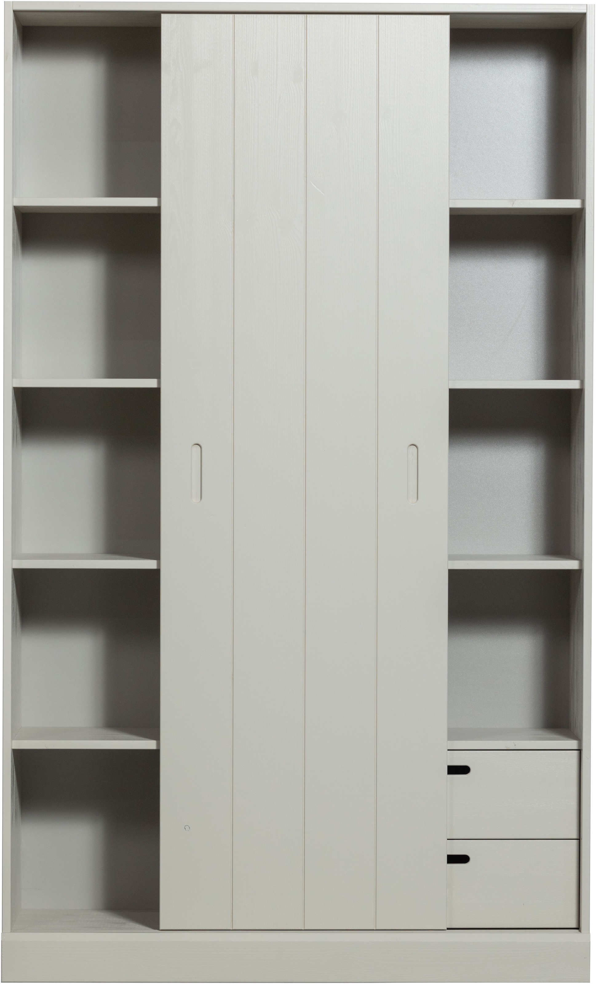 WOOOD Mehrzweckschrank »Mila FSC® Mix Kiefernholz mit Schiebetür und Schubladen 120x42x200 cm« Sichtbare Maserung, Tragkraft 10 kg pro Boden, einfach zu montieren