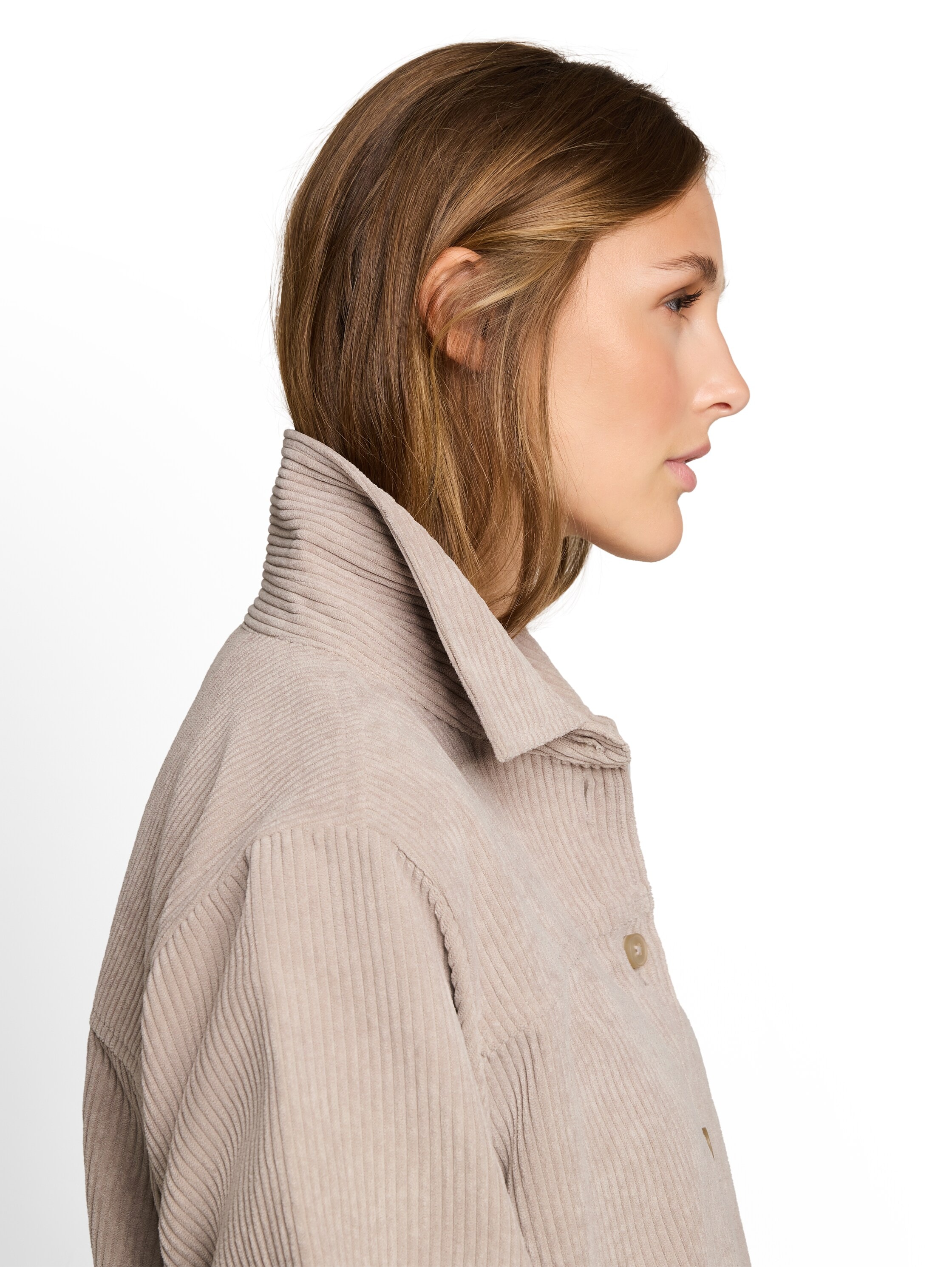 TOM TAILOR Denim Blouse à manches longues Surchemise en velours côtelé avec patte de boutonnage