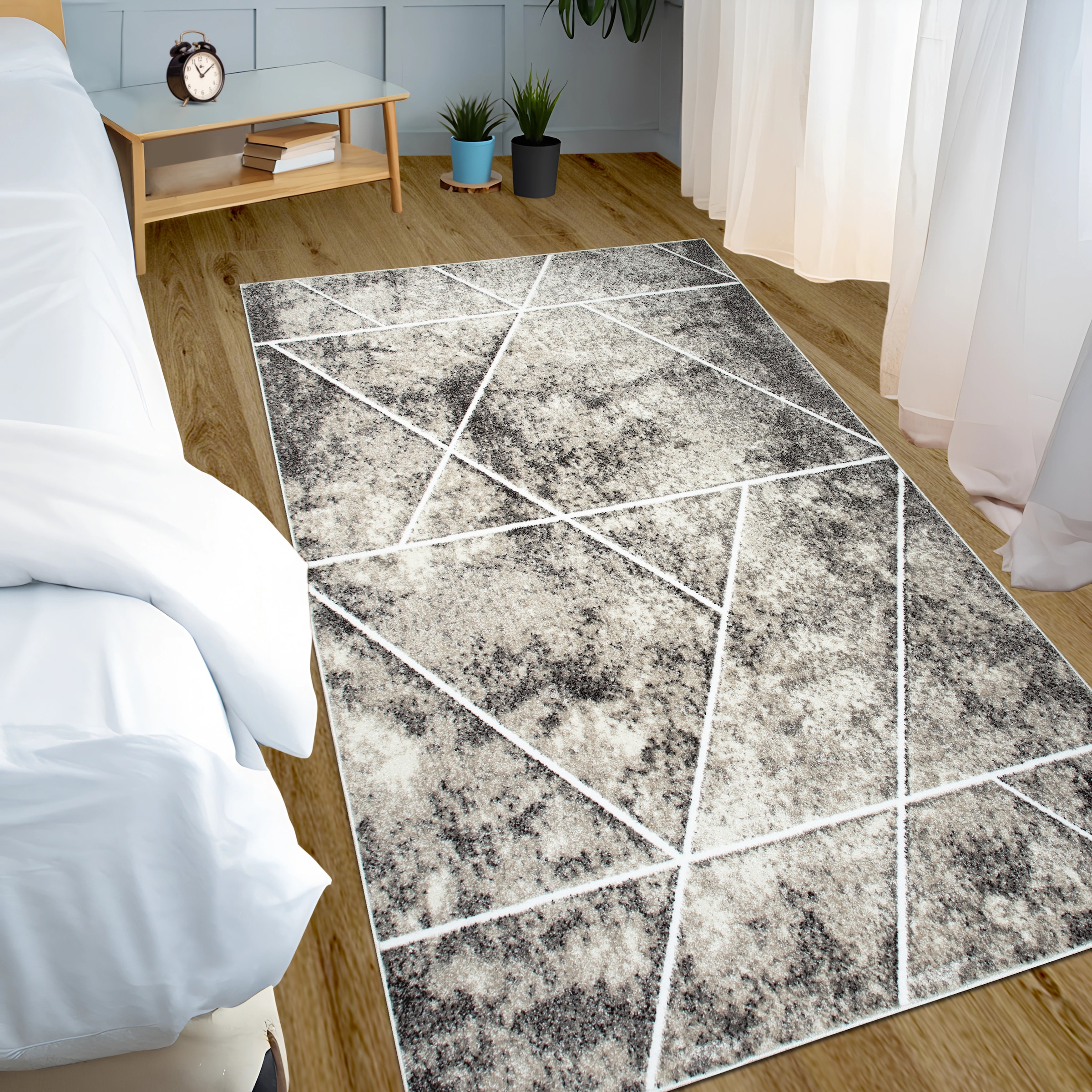 my home Teppich »Kimly, geometrisches Design in 3D-Optik« rechteckig 9 mm Höhe mit besonders weichem Flor, Kurzflor, modernes Design