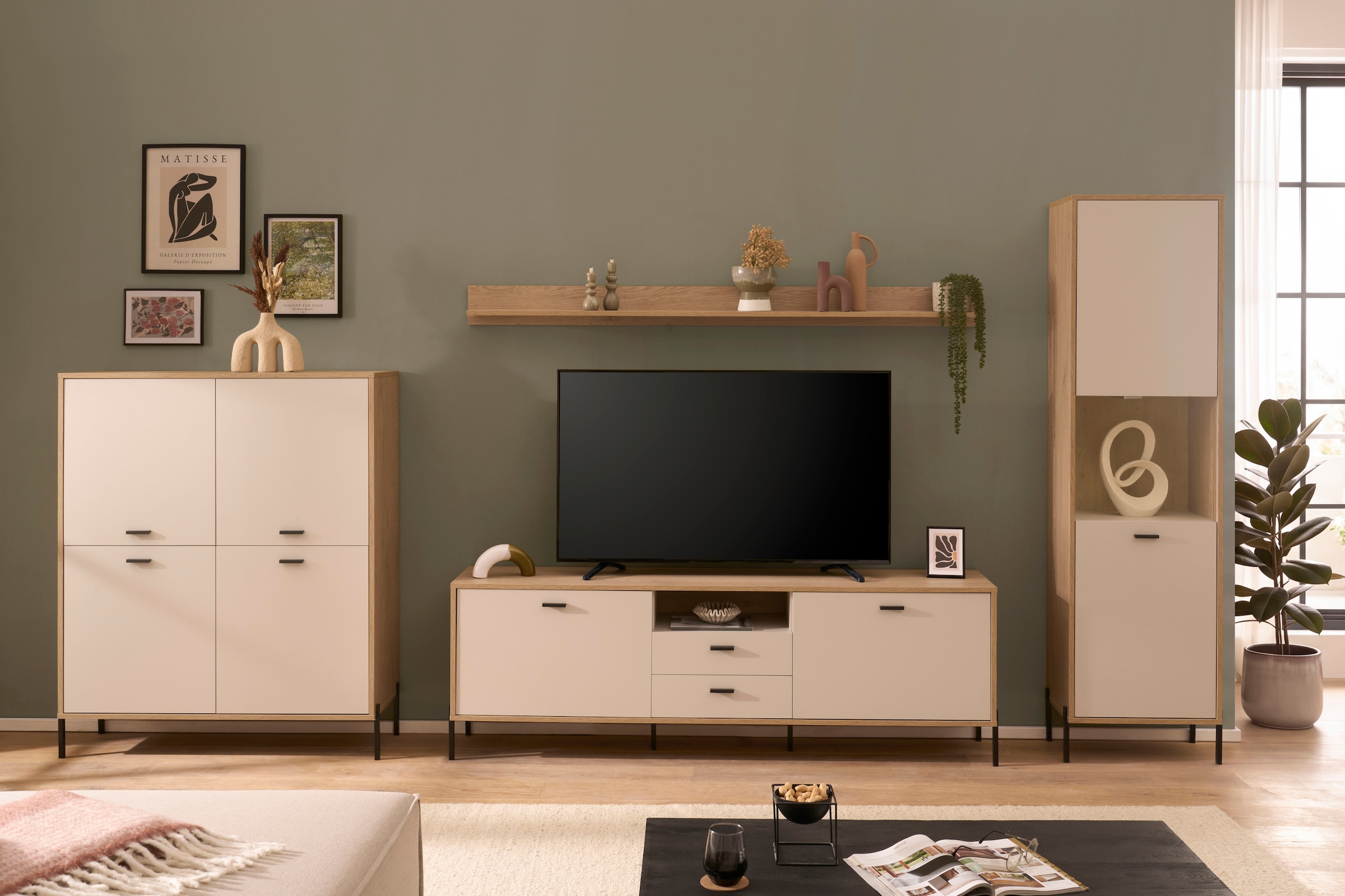 Home affaire Meuble mural »Fredericia, moderne Anbauwand, Komplettset in Kaschmir« Ensemble, 4 cuis tlg.