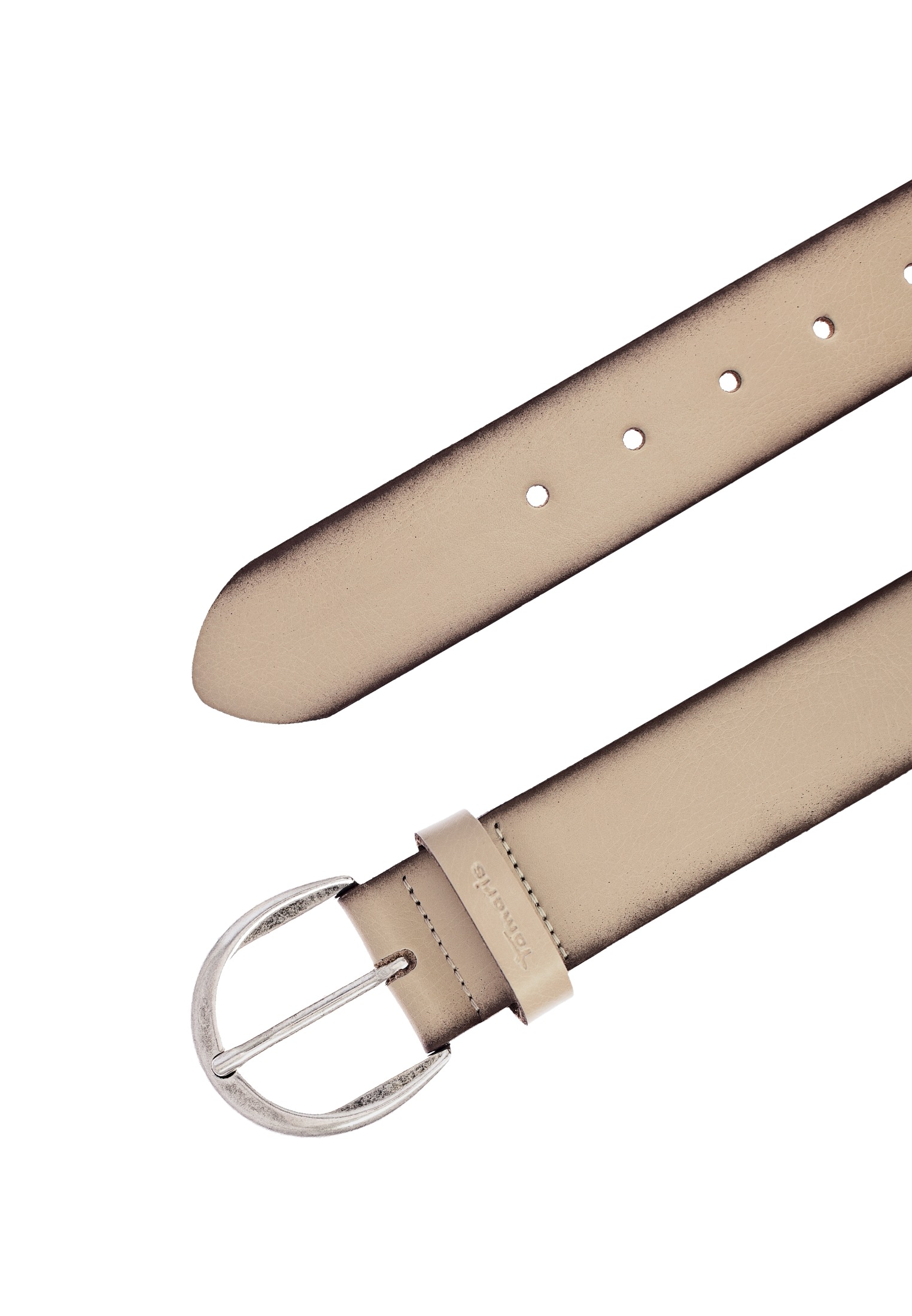Tamaris Ceinture en cuir »Charlotte Silver« avec boucle ardillon demi-ronde argent poli, largeur 4 cm