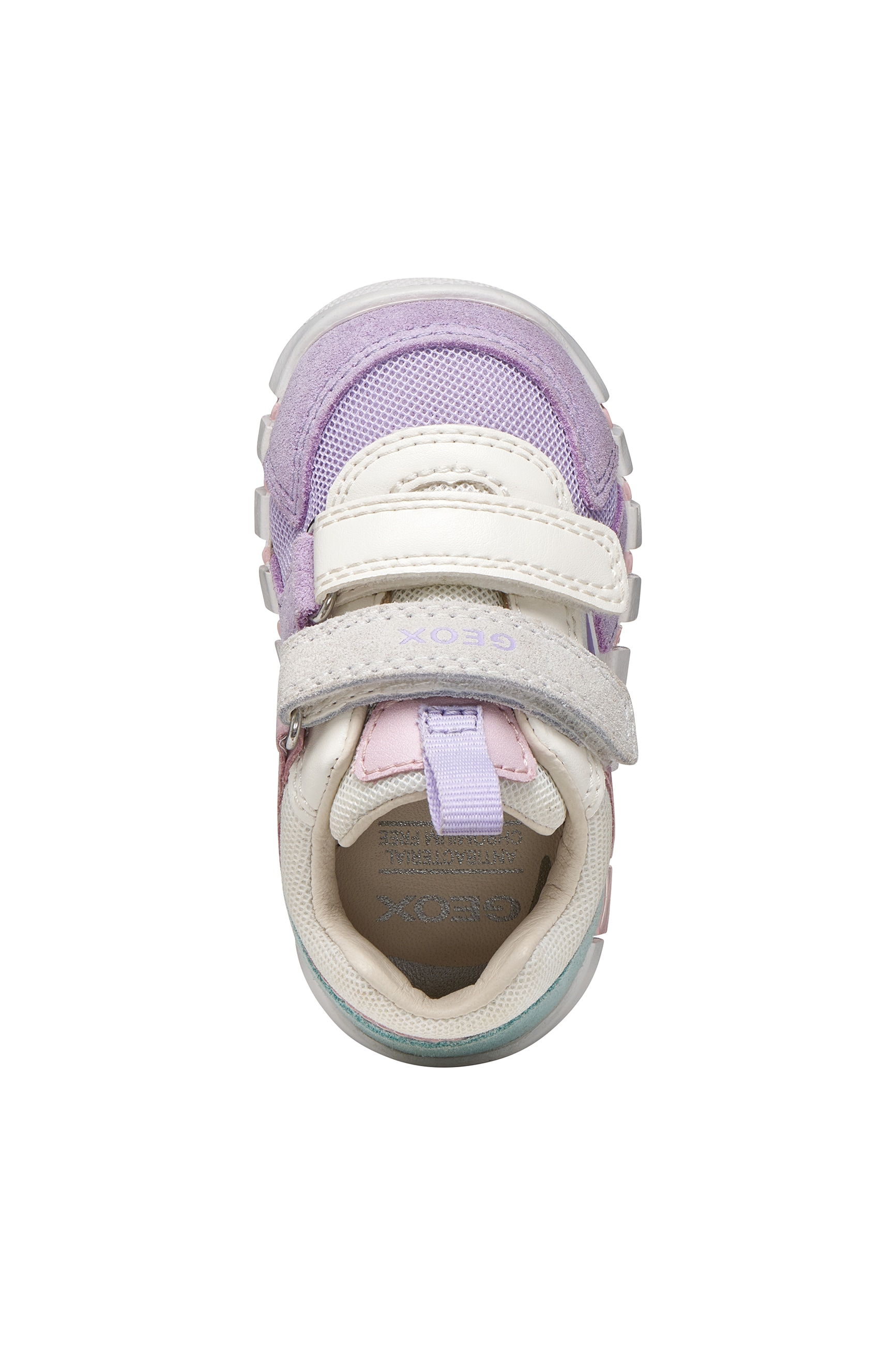 Geox Lauflernschuh »B IUPIDOO GIRL«  Babyschuh mit pastellfarbenen Besätzen, Grössenschablone zum Download