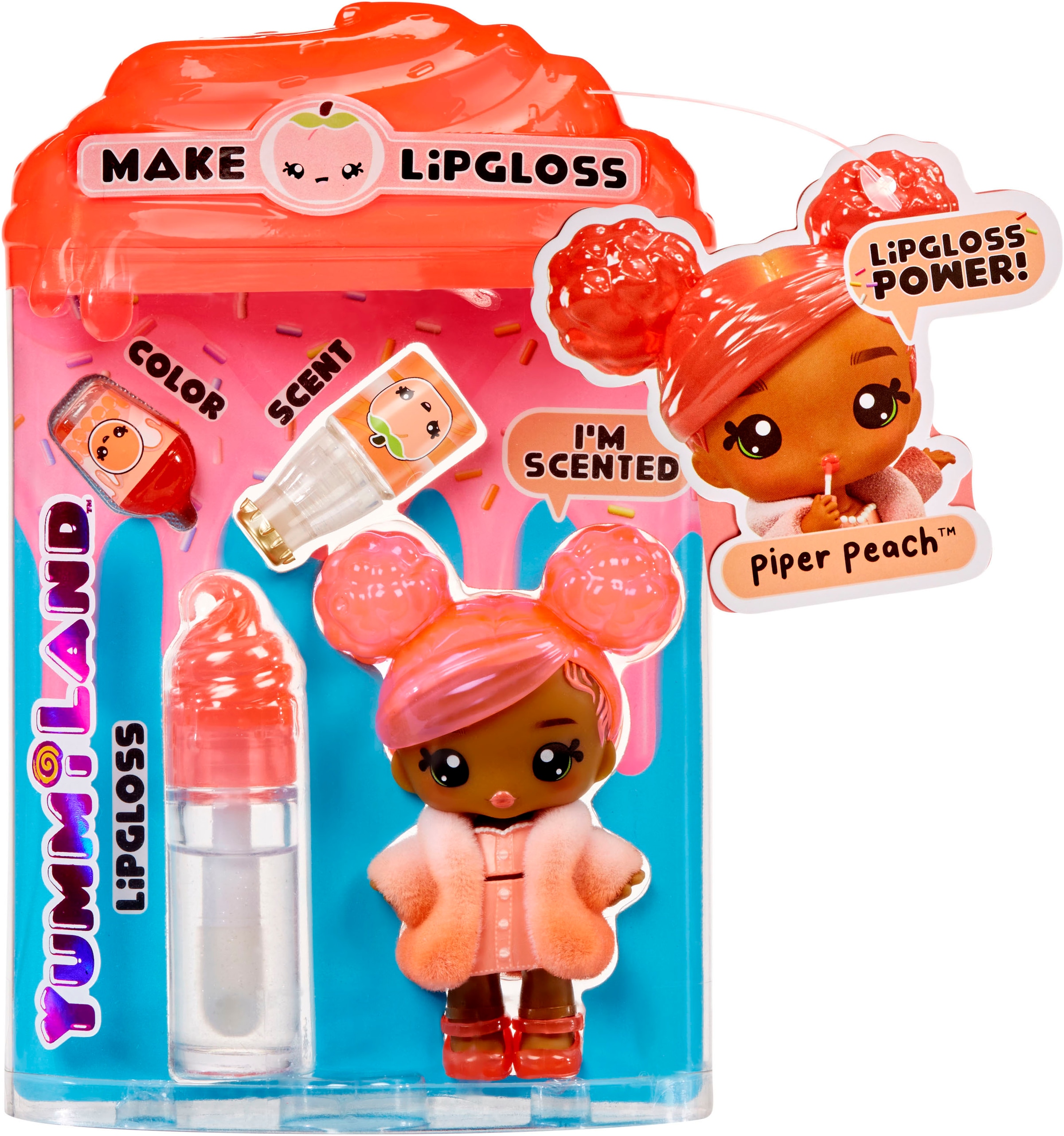YUMMILAND Minipuppe »Yummiland Lipgloss Doll - Piper Peach« inklusive Schlüsselanhänger