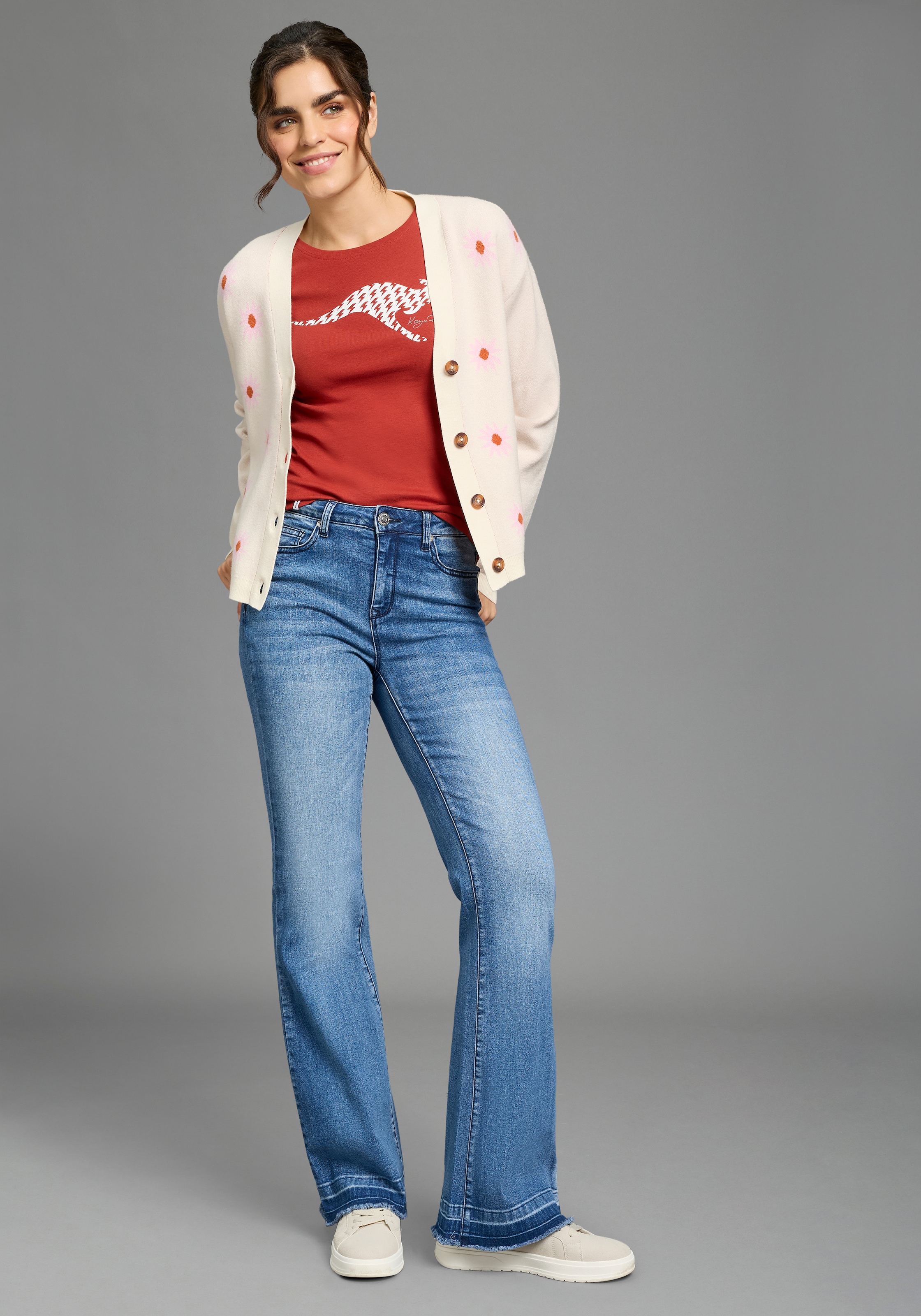 KangaROOS Jeans 7/8 »CULOTTE-JEANS«, gerade Passform,  modische Abriebeffekte,  normale Leibhöhe
