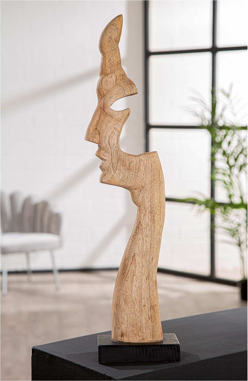 GILDE Sculpture »Skulptur Gesicht Silhouette naturfarben« Visage objet décoratif art contemporain têtes abstraites