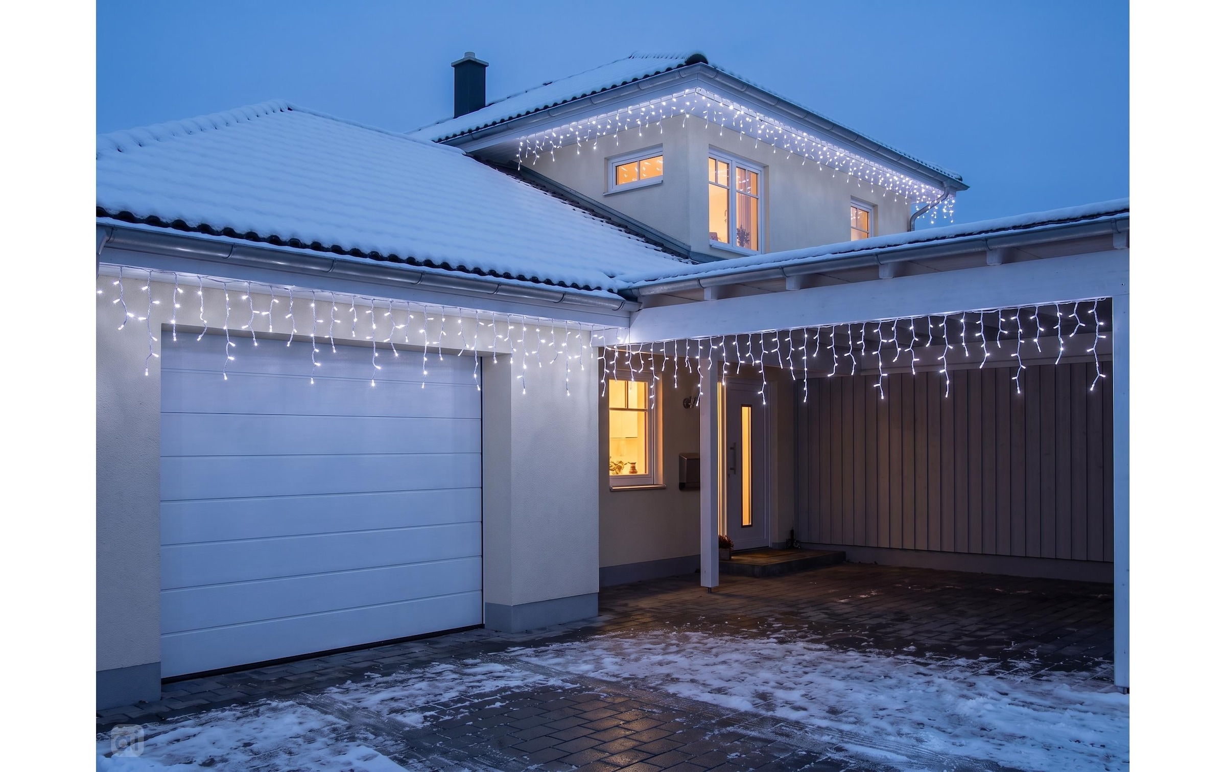 Cocon Guirlande lumineuse »Eiszapfen-Lichterkette, 960 LEDs Neutralweiss, 23.8 m«