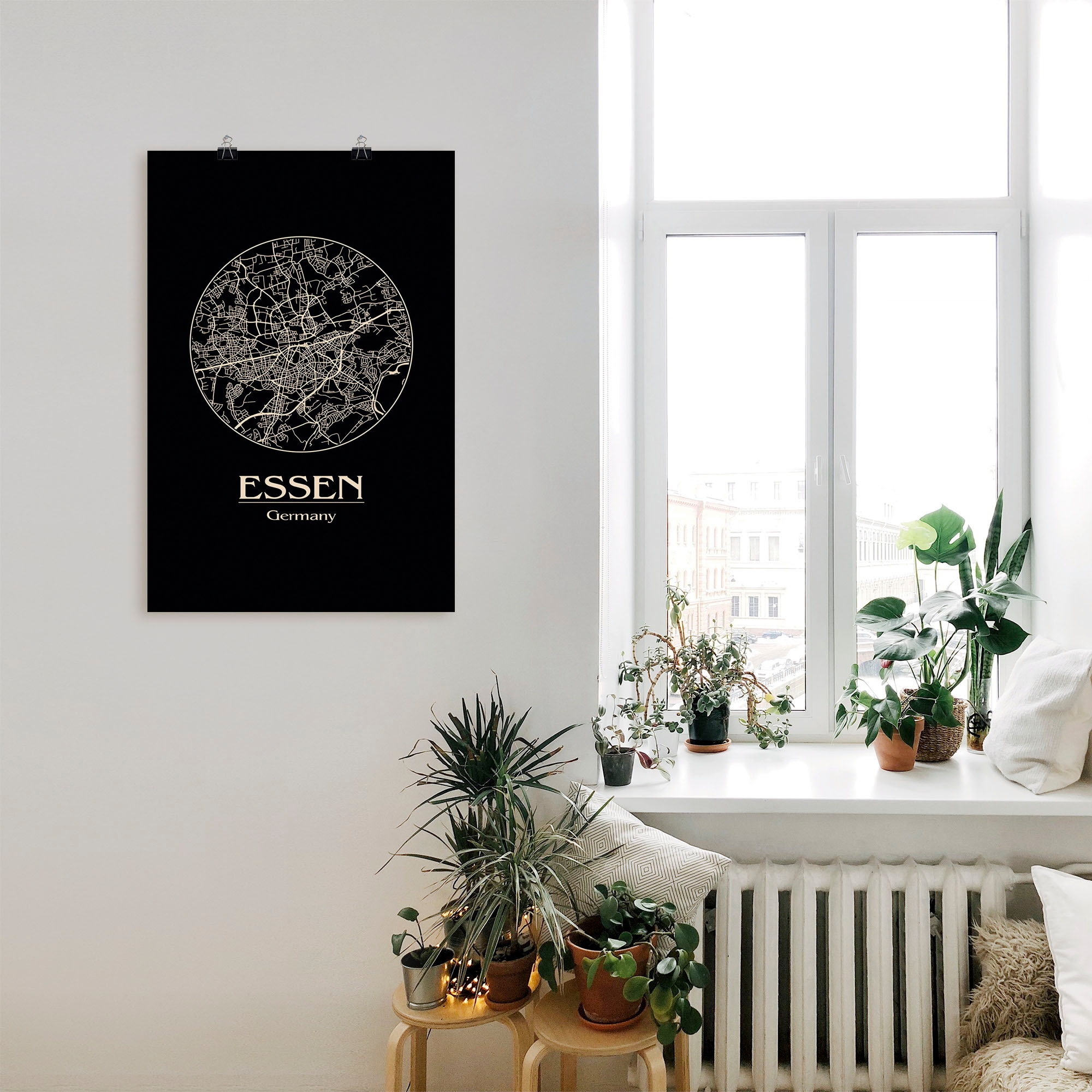 Artland Wandbild »Retro Karte Essen Deutschland Kreis« Deutschland 1 Stk. tlg. als Alubild, Leinwandbild, Wandaufkleber oder Poster in versch. Grössen