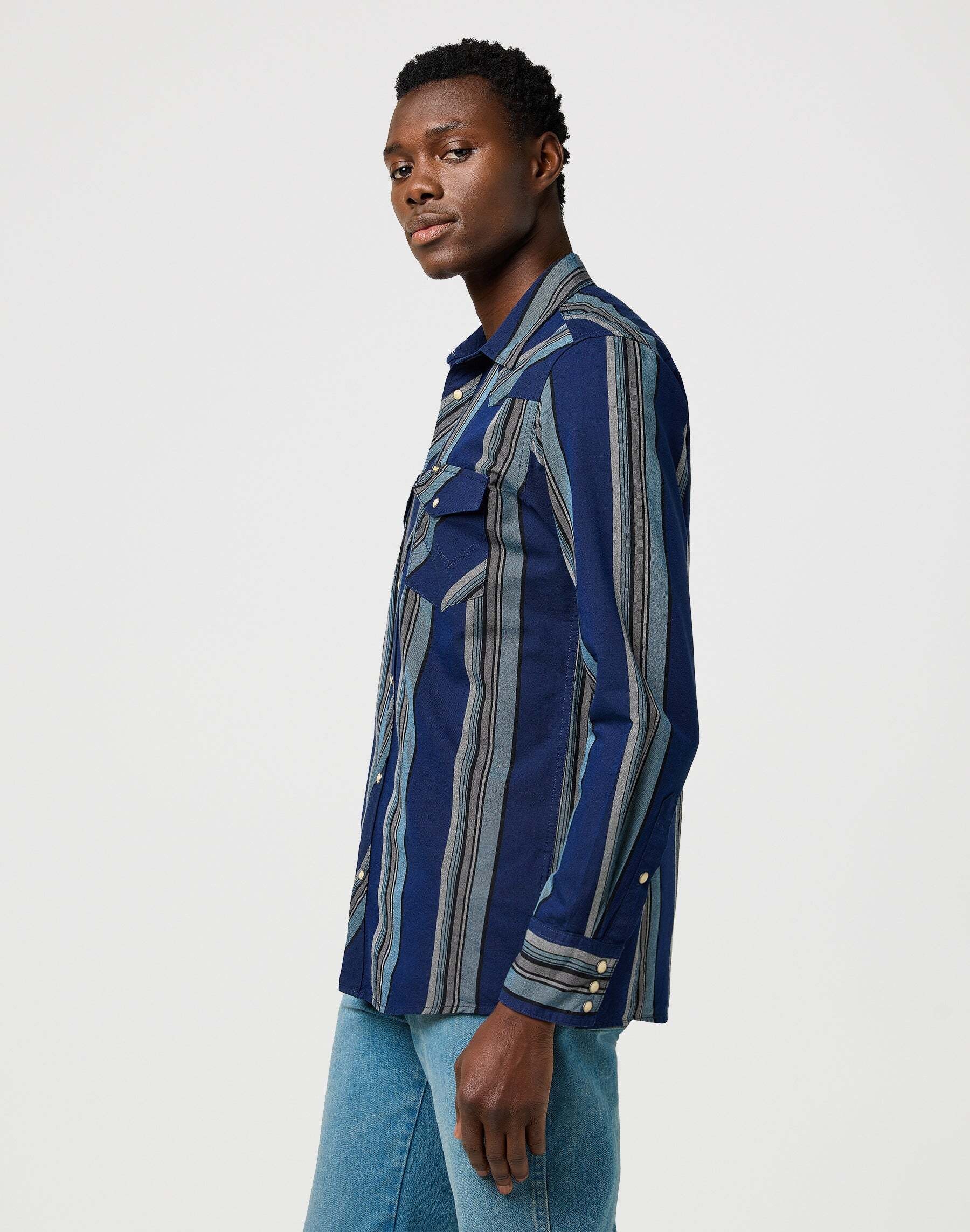 Wrangler Langarmhemd »WRANGLER Langarmhemd Western Indigo Shirt«