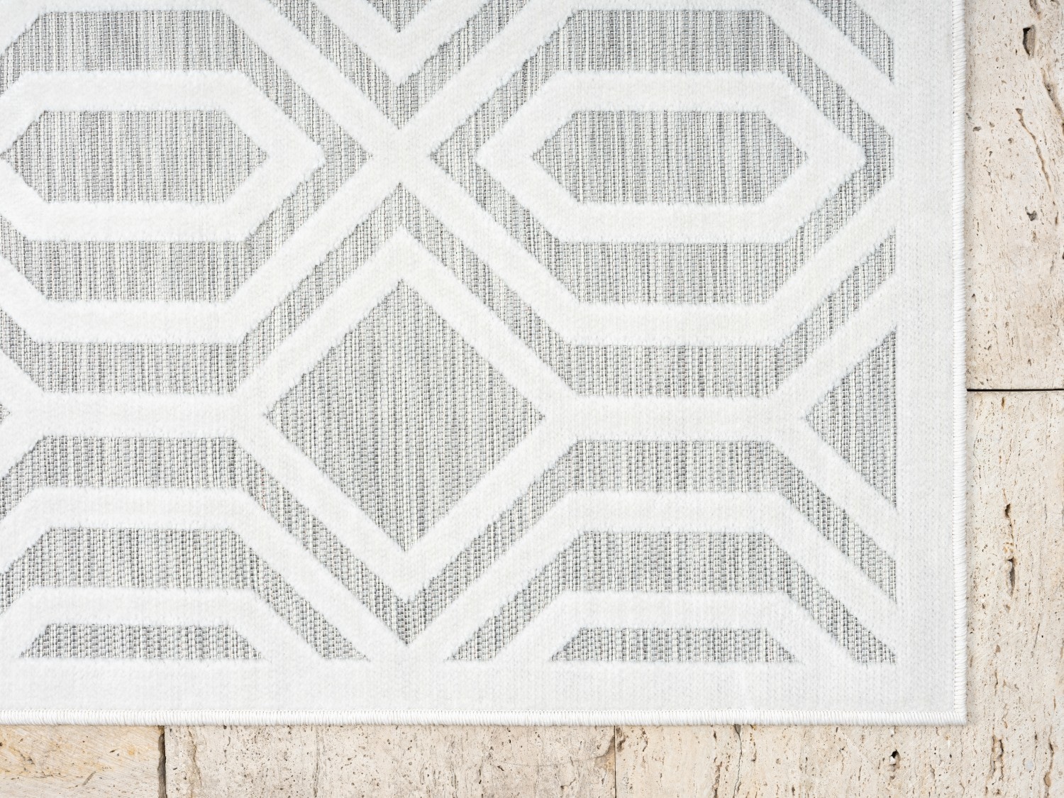 Myflair Möbel & Accessoires Teppich »Haven, LAGERRÄUMUNG!« rechteckig 8 mm Höhe Rauten Motiv, Hoch-Tief Effekt, Outdoor geeignet, Balkon, Terrasse