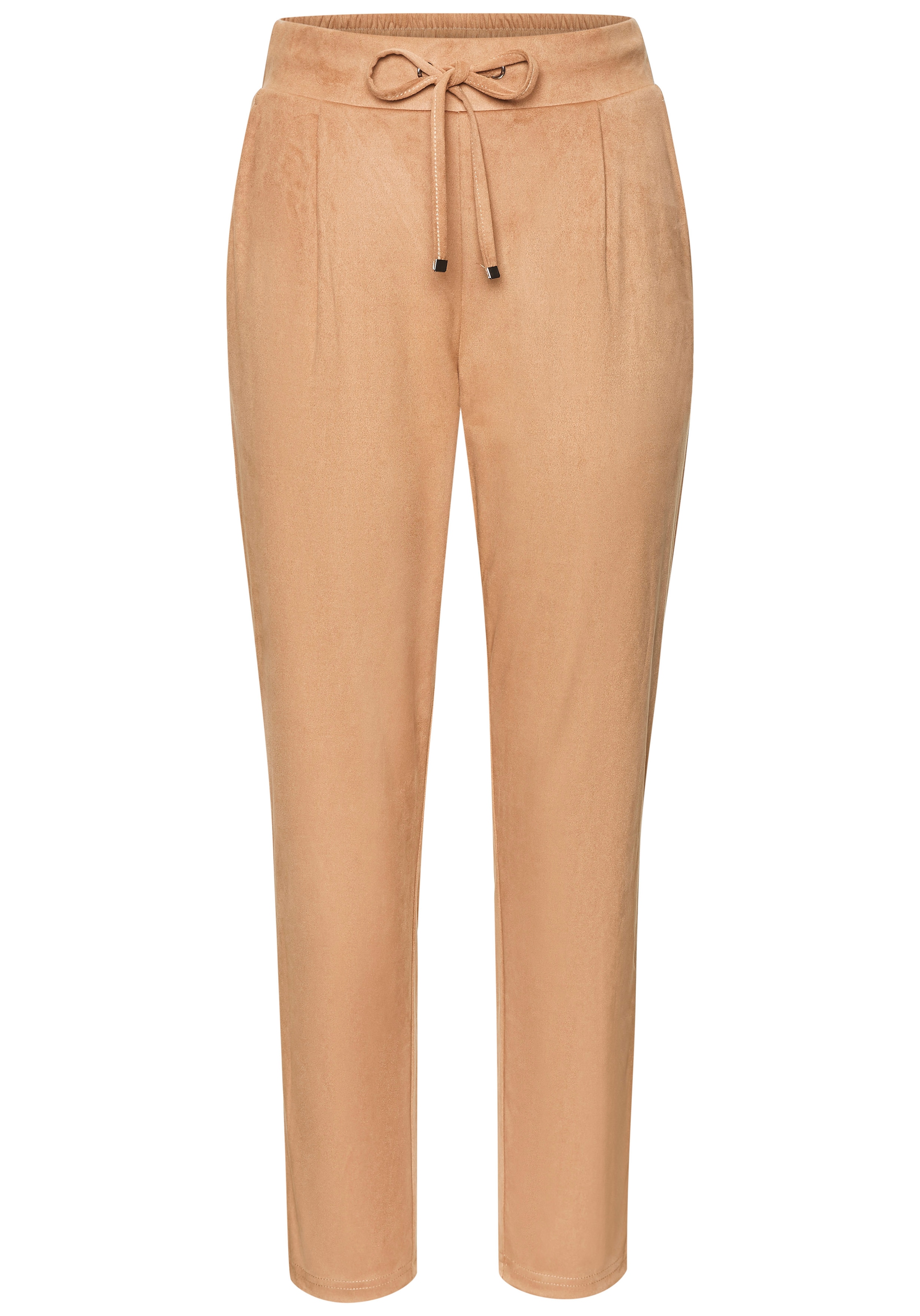 LASCANA Pantalon à enfiler  aus Velourlederimitat mit Taschen, bequeme Stoffhose, Gummizugbund
