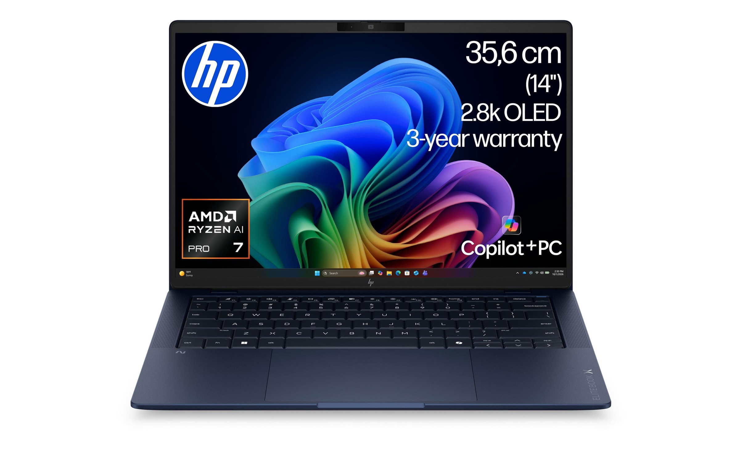 HP Ordinateur portable professionnel »EliteBook X G2a 14 AI PC DE4R2ET« / 14 ″ AMD Ryzen™ AI 7 NPU intégrée (Neural Processing Unit)
