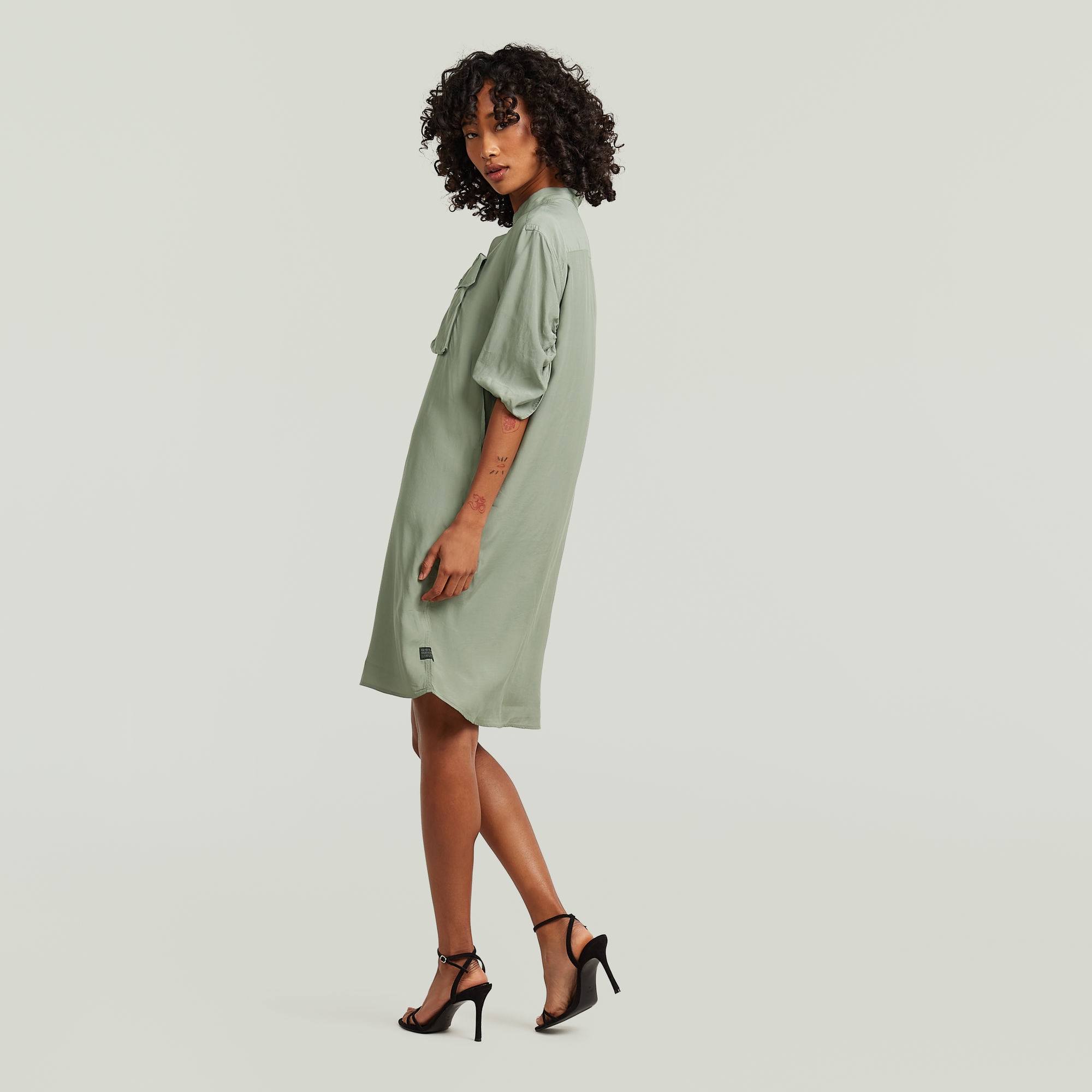 G-STAR Robe chemisier »DRS Fluid Dress« Poche poitrine avec manches réglables, coupe regular