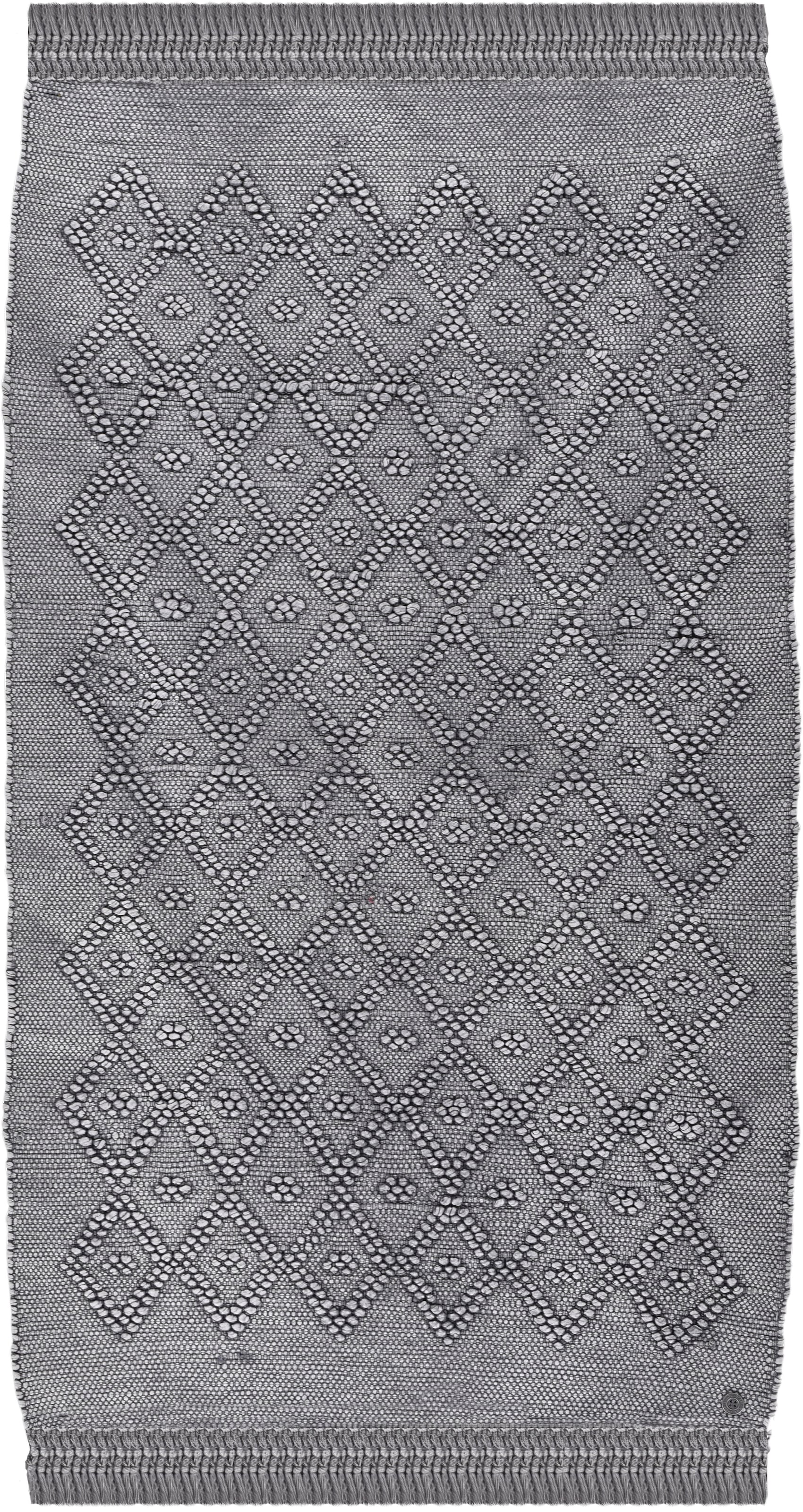 TOM TAILOR HOME Tapis de bain »Vintage Wash, Badvorleger, Badezimmer Teppich« Höhe 6 mm compatible chauffage au sol Tapis de bain, couleurs unies, motif losanges, avec franges, coton pur