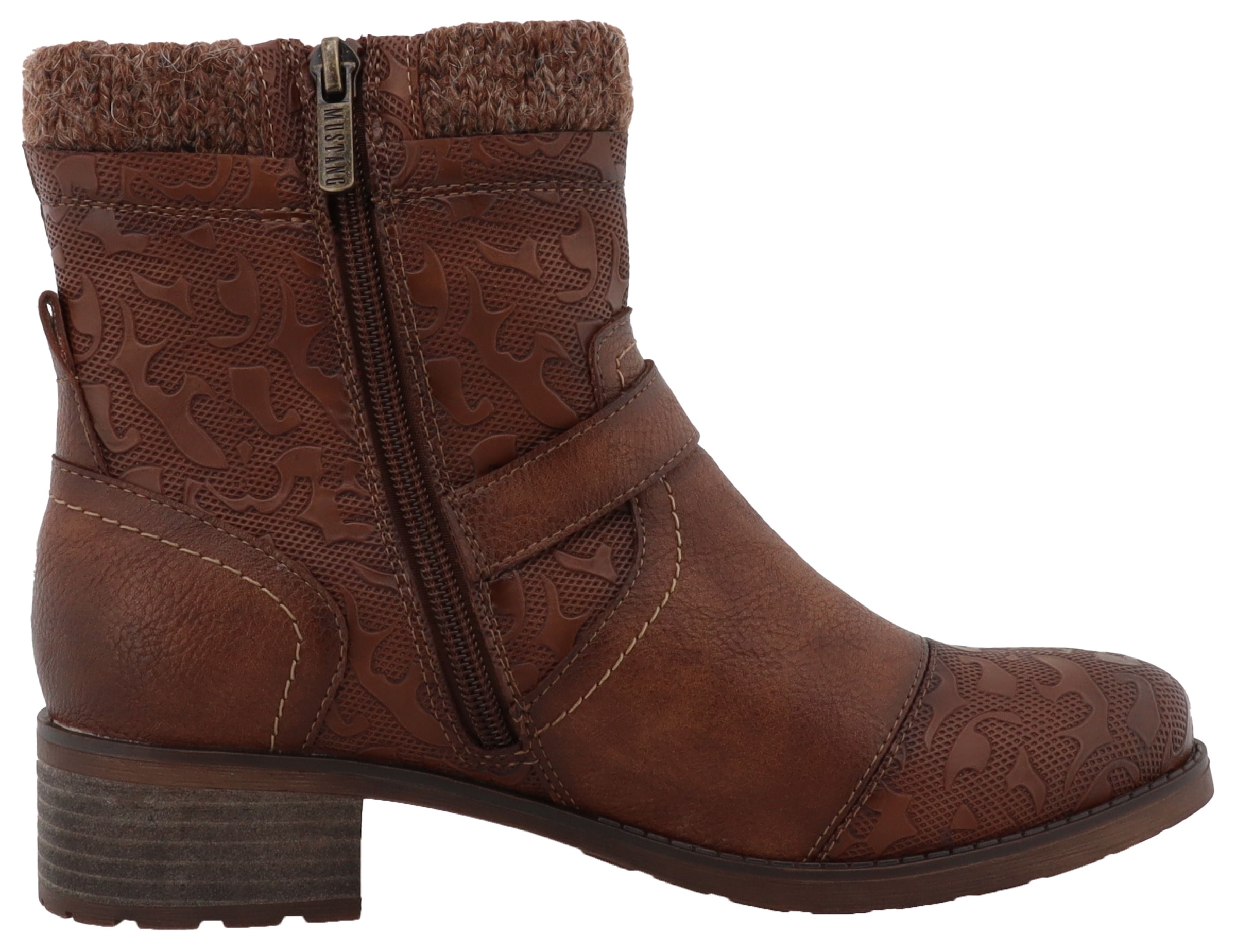 Mustang Shoes Bottes d'hiver »Fabienne«  bottes biker avec talon bloc et lanières décoratives